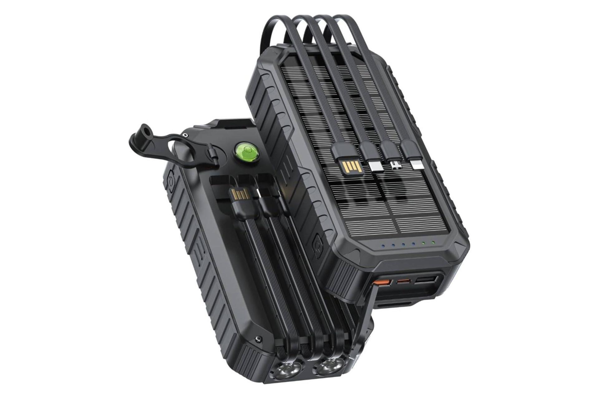 پاور بانک گرین لاین Solar Mate با ظرفیت 20000 میلی‌آمپر ساعت رنگ مشکی