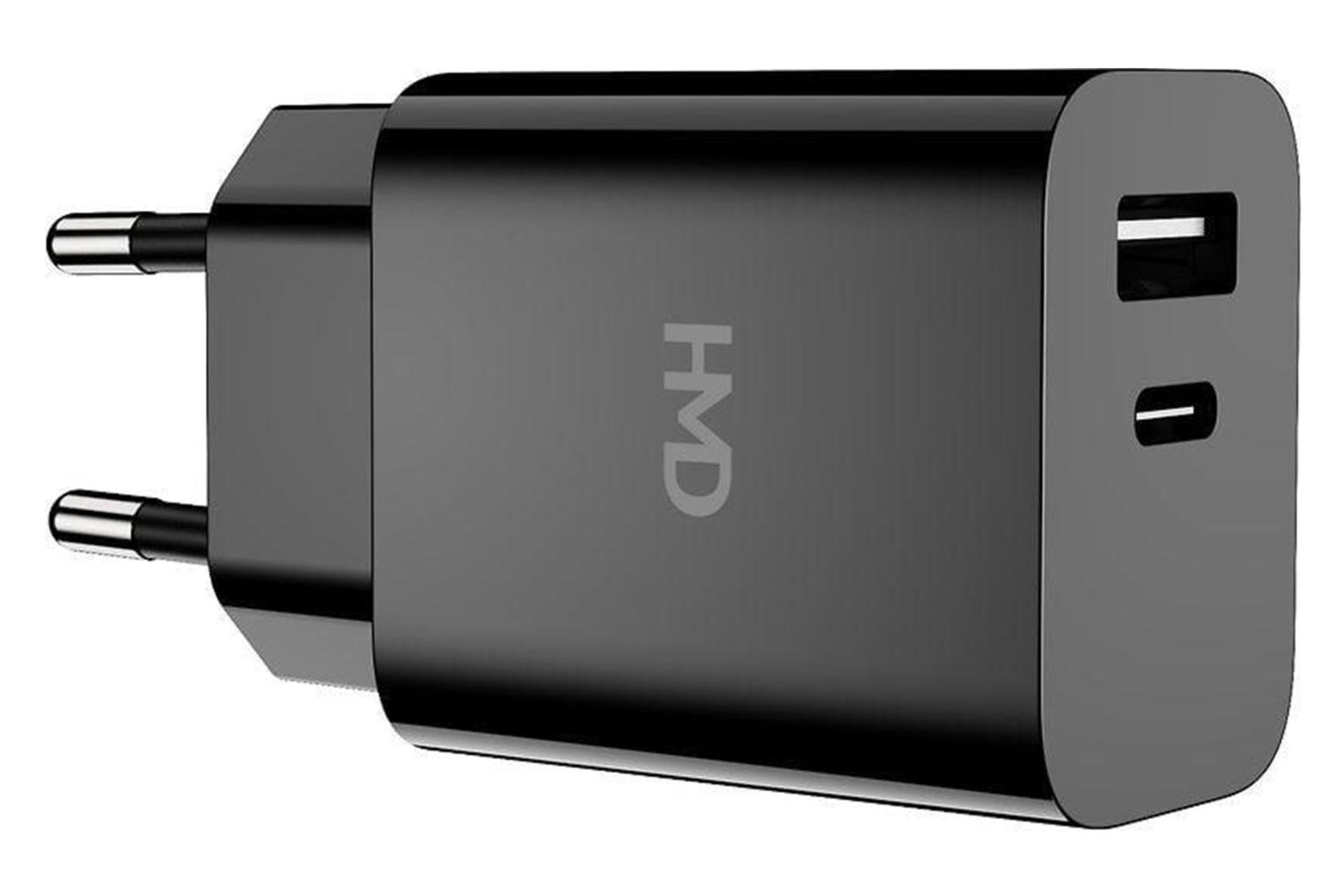 شارژر اچ ام دی Dual Port Wall Charger 30W رنگ مشکی