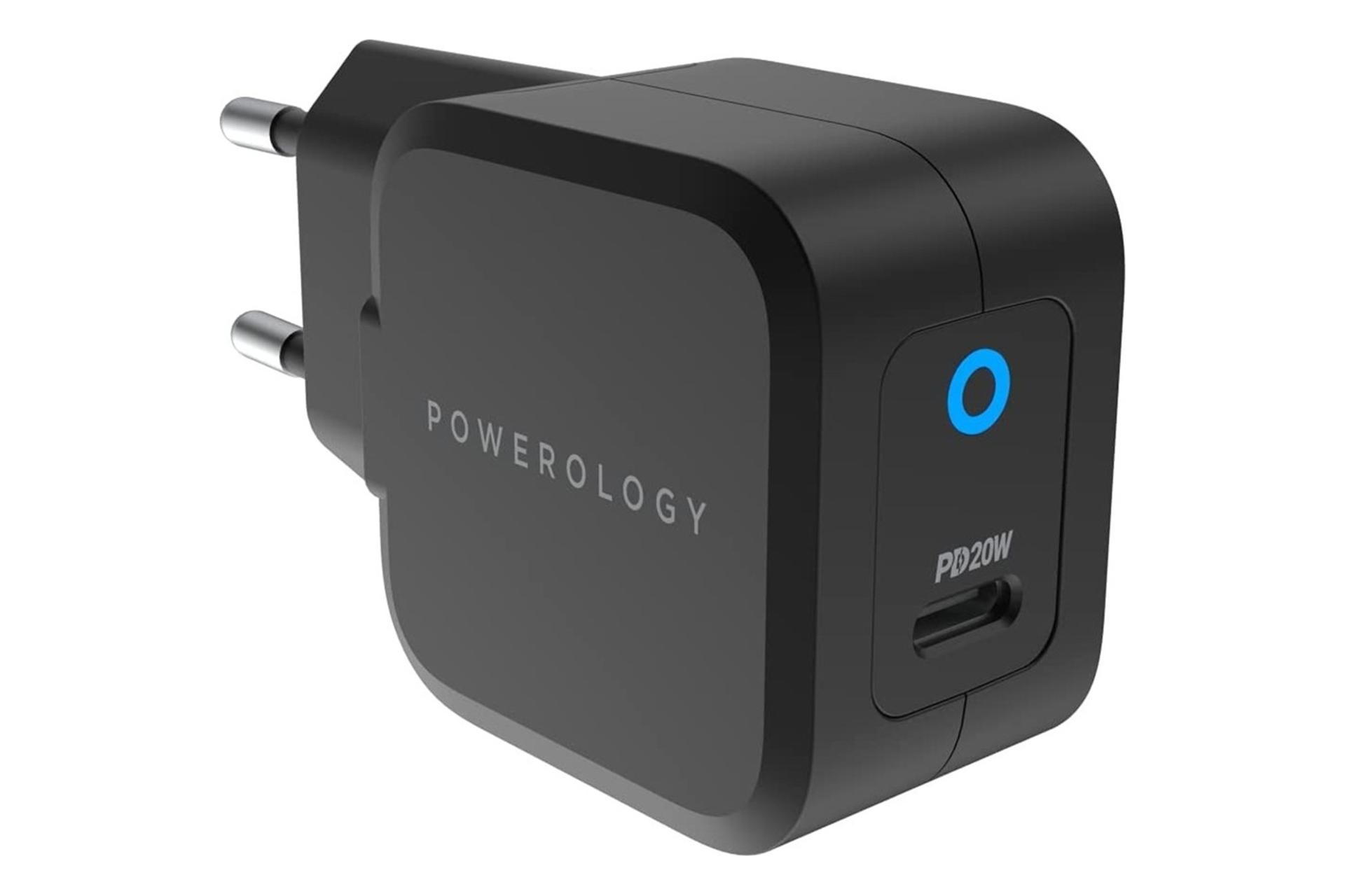 شارژر پاورولوجی Ultra-Compact GaN PD 20W رنگ مشکی