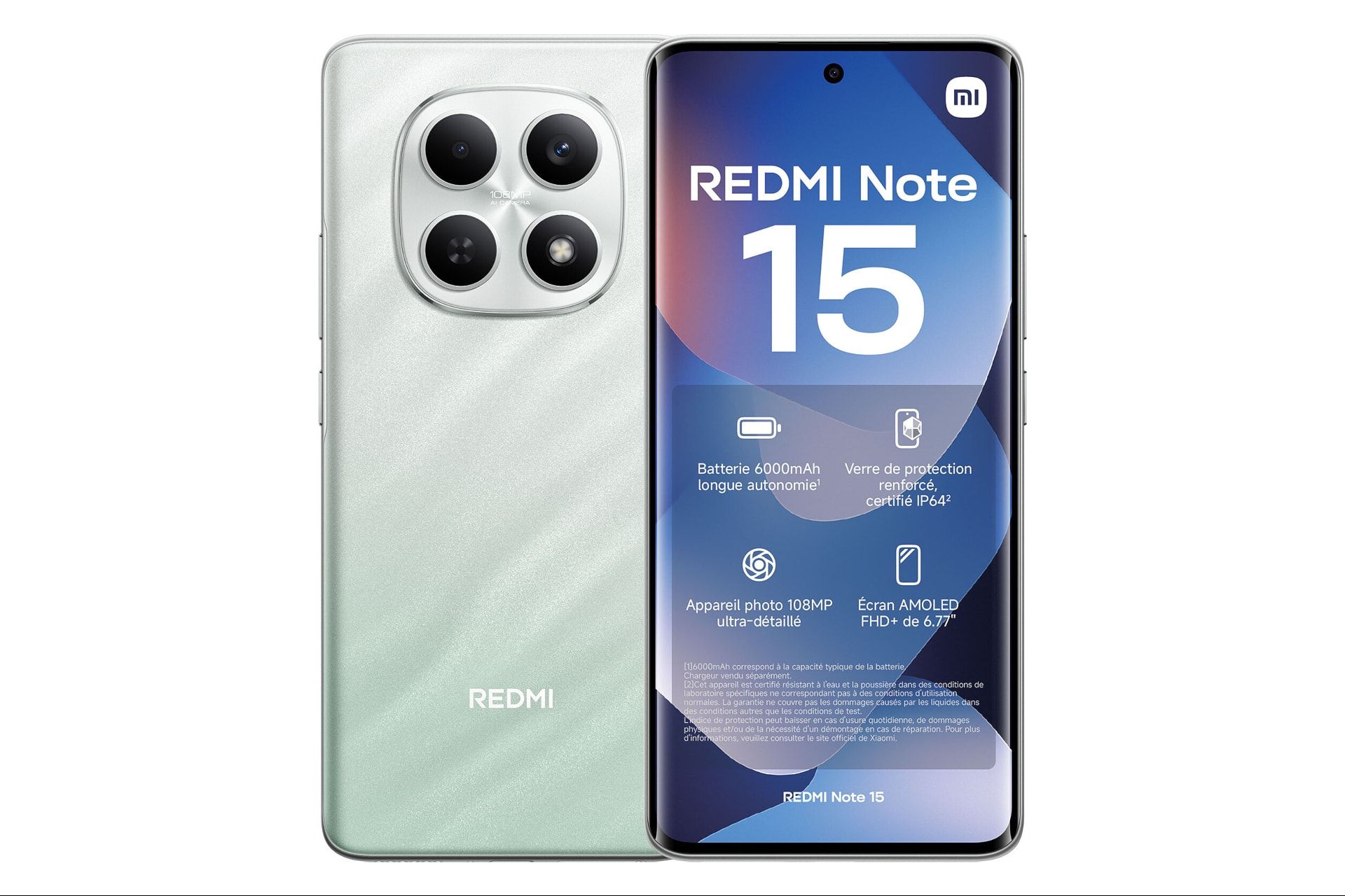 پنل جلو و پشت گوشی موبایل ردمی نوت 15 شیائومی 4G سبز / Xiaomi Redmi Note 15 4G