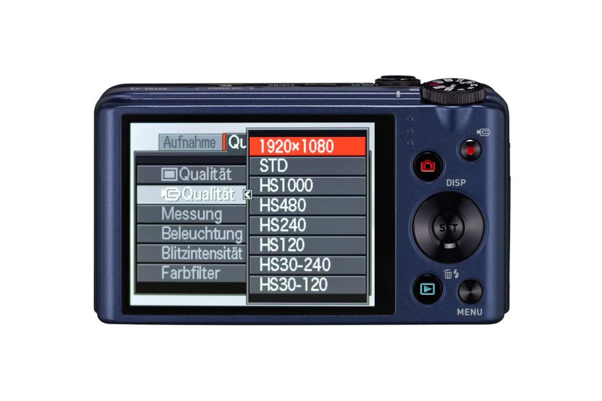 نمای پشت دوربین عکاسی کاسیو Exilim EX-ZR200