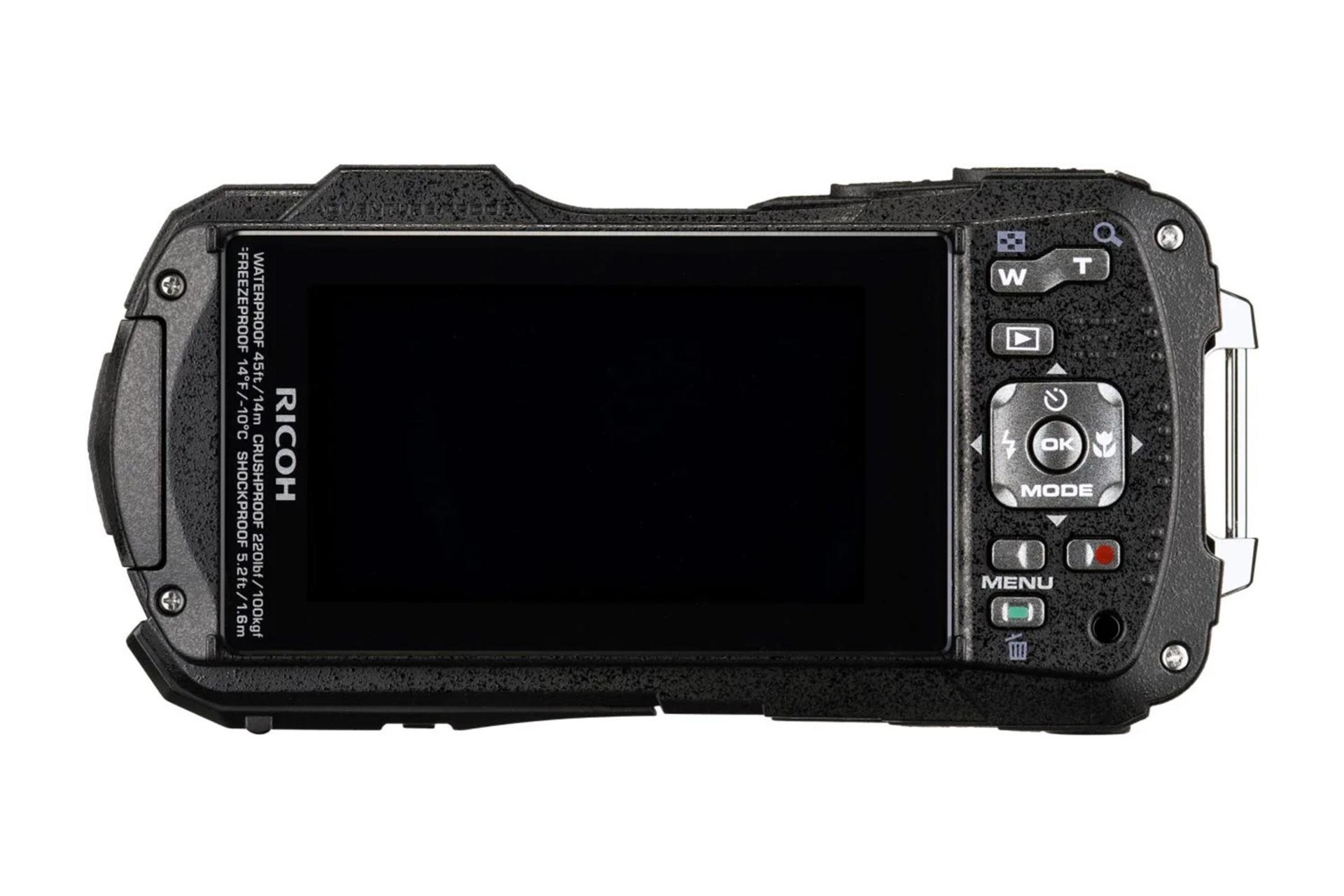 نمای پشت دوربین عکاسی ریکو WG-80