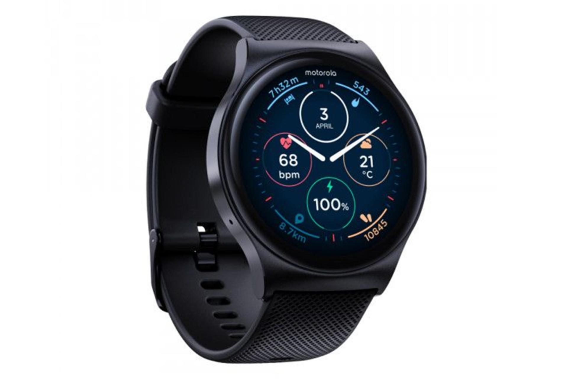 نمای سمت چپ ساعت هوشمند موتورولا موتو واچ 120