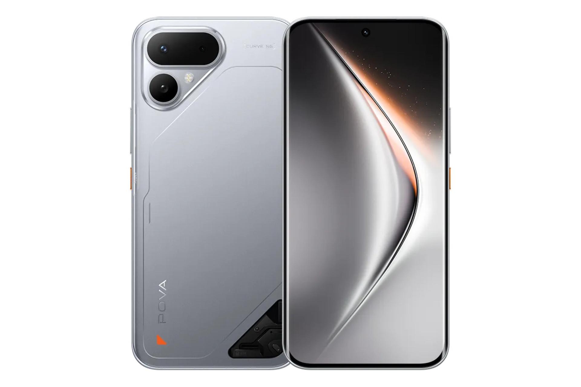 پنل جلو و پشت گوشی موبایل تکنو Tecno Pova Curve 2 نقره ای