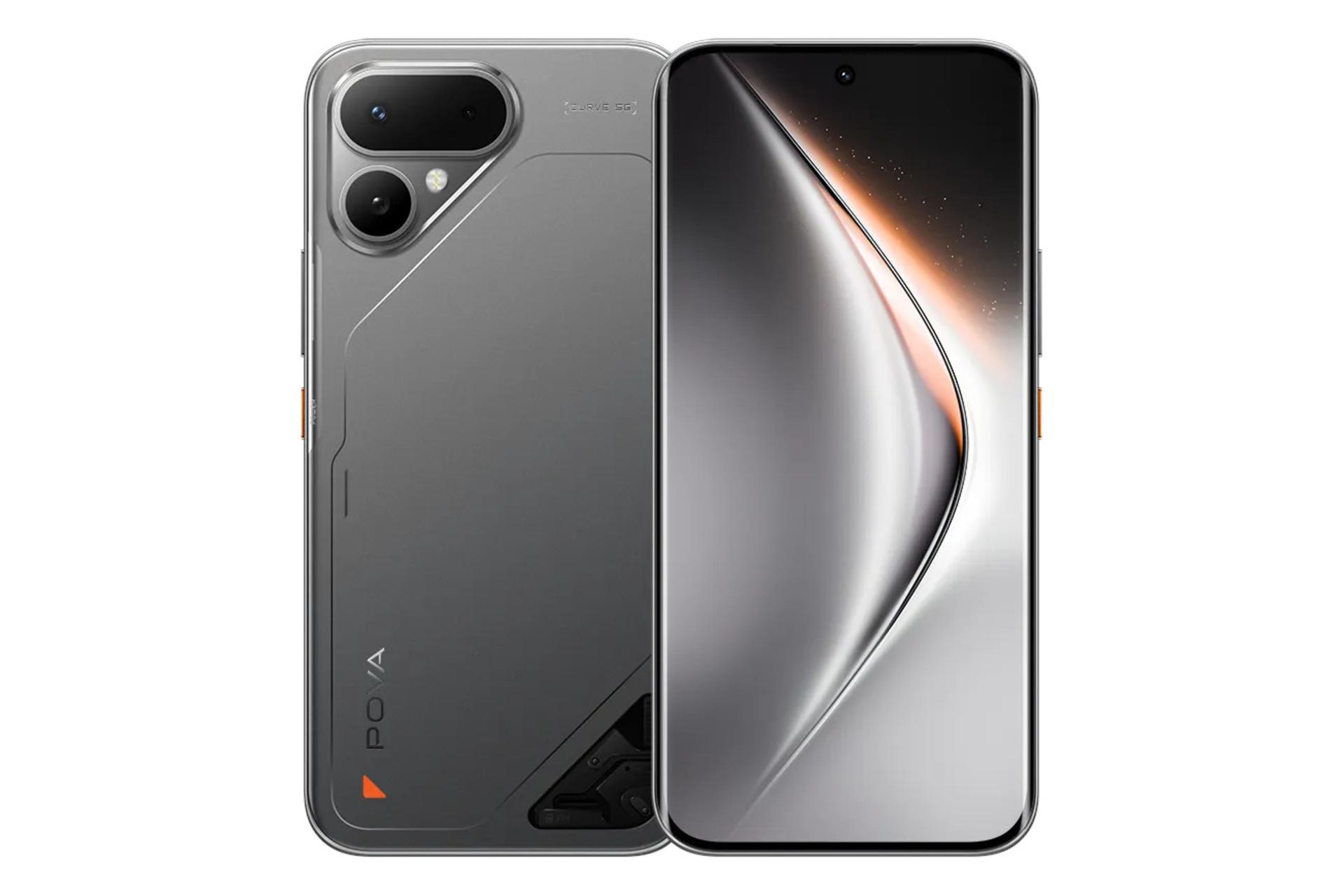 پنل جلو و پشت گوشی موبایل تکنو Tecno Pova Curve 2 تیتانیوم