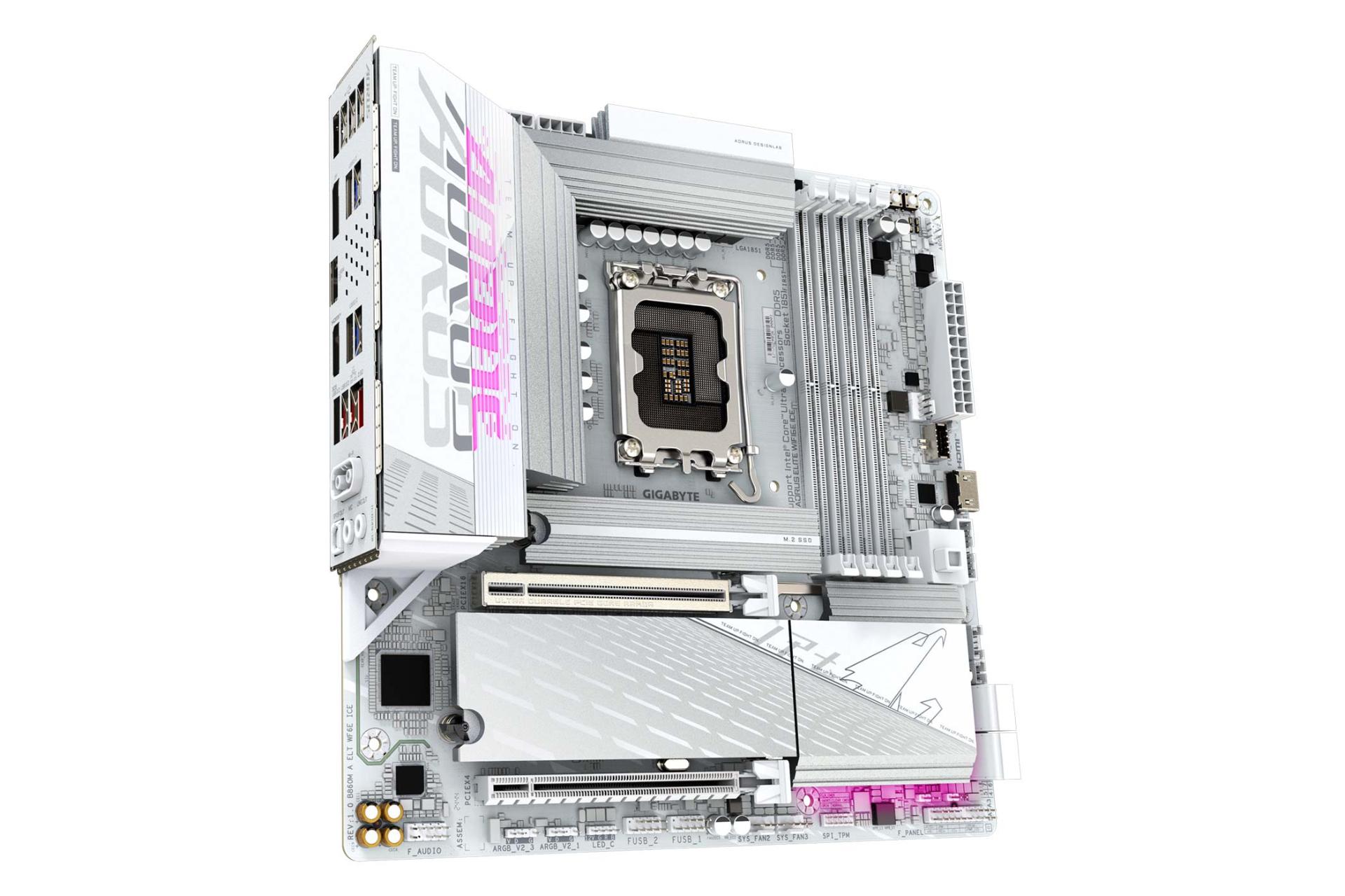 ابعاد و اندازه مادربرد گیگابایت B860M AORUS ELITE WIFI6E ICE