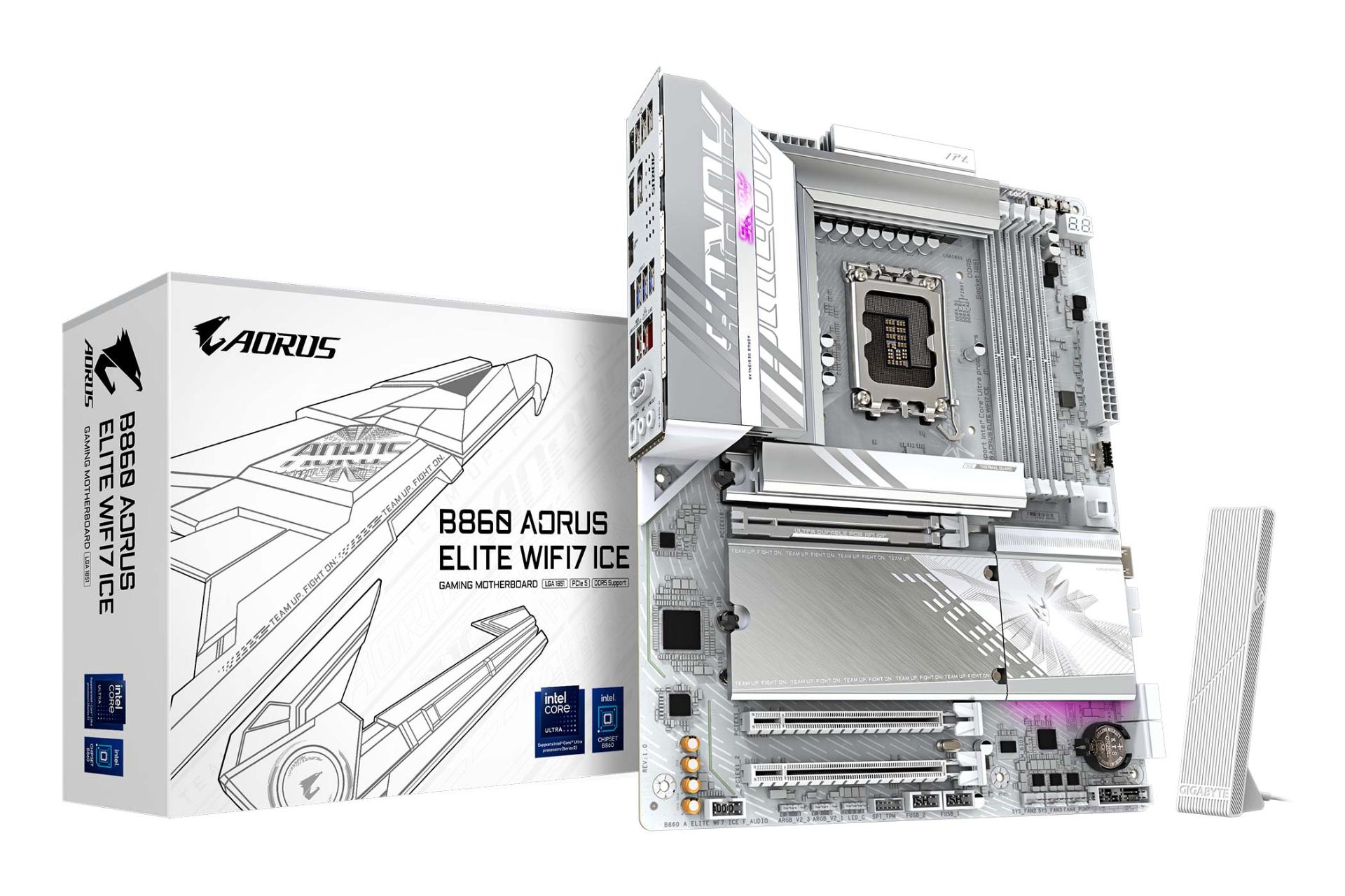جعبه مادربرد گیگابایت B860 AORUS ELITE WIFI7 ICE