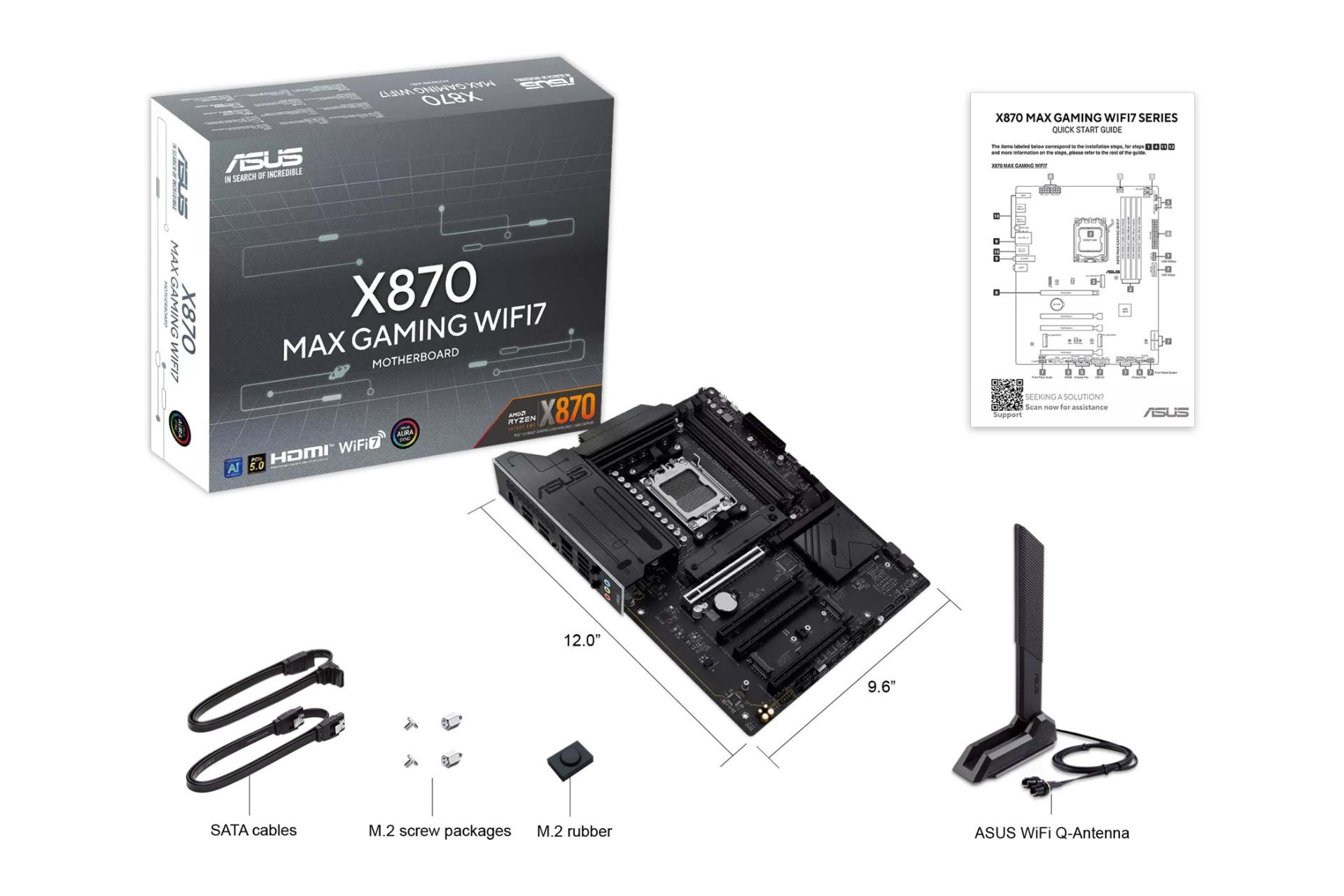 اقلام همراه مادربرد ایسوس X870 MAX GAMING WIFI7