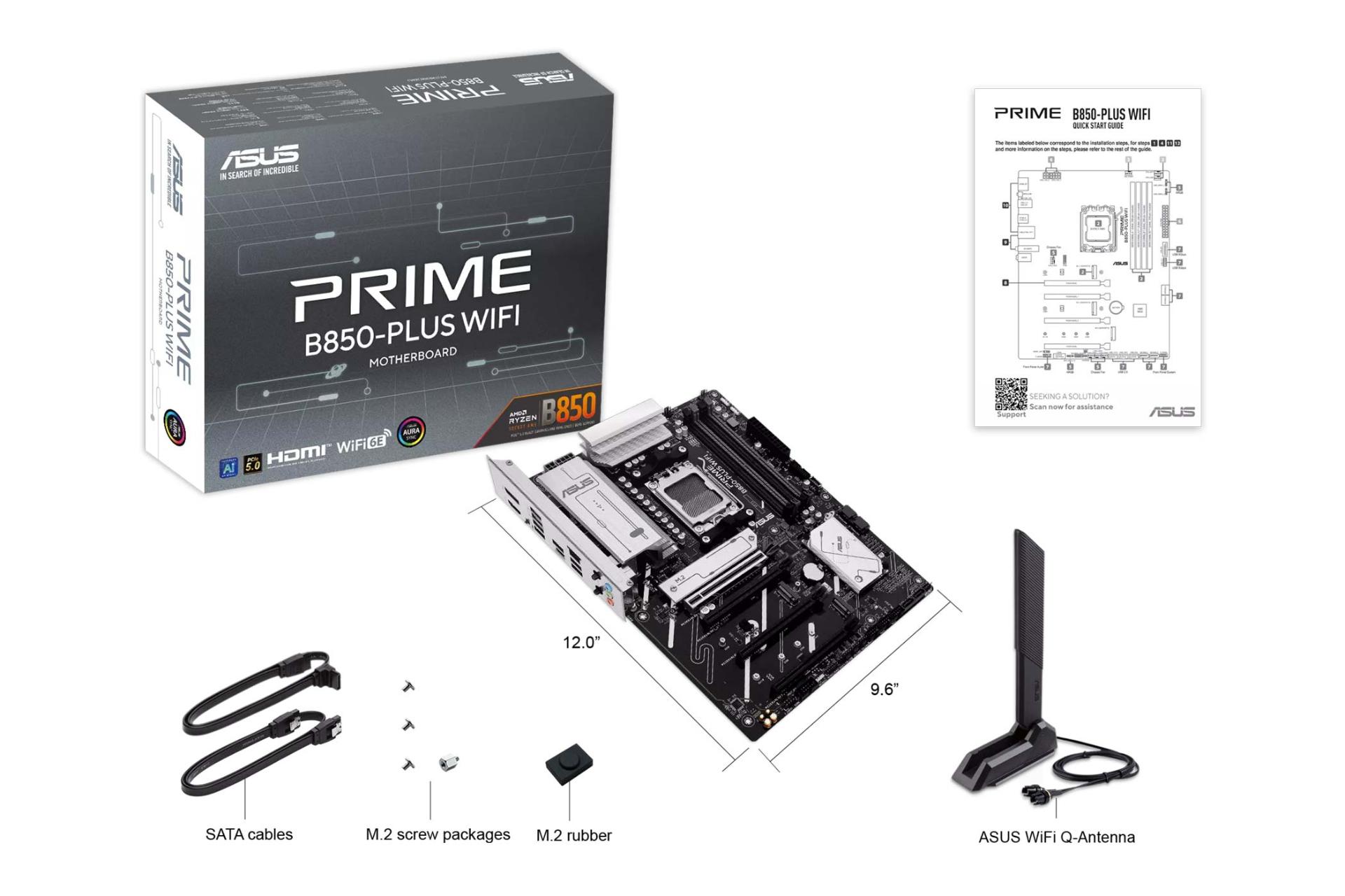 اقلام همراه مادربرد ایسوس PRIME B850-PLUS WIFI