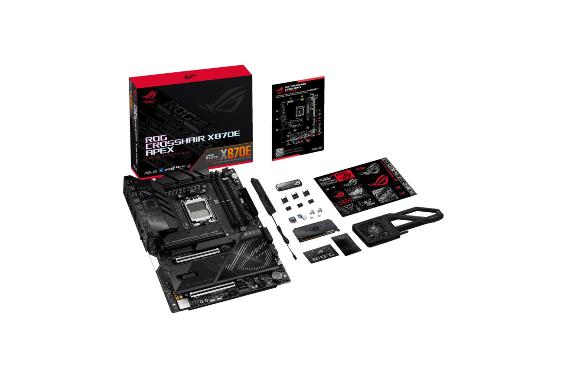 اقلام همراه مادربرد ایسوس ROG CROSSHAIR X870E APEX