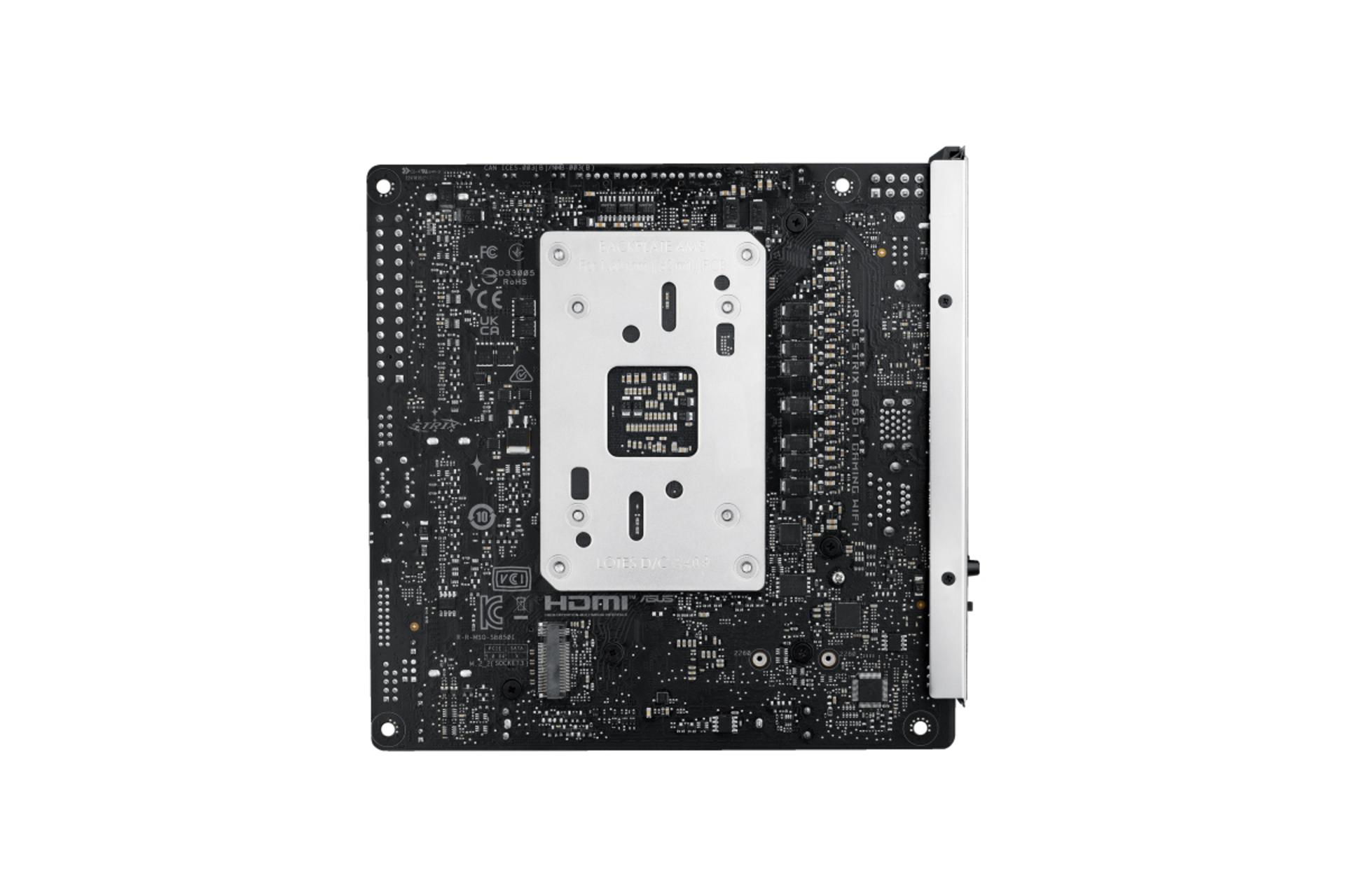 نمای پشت مادربرد ایسوس STRIX B850-I GAMING WIFI