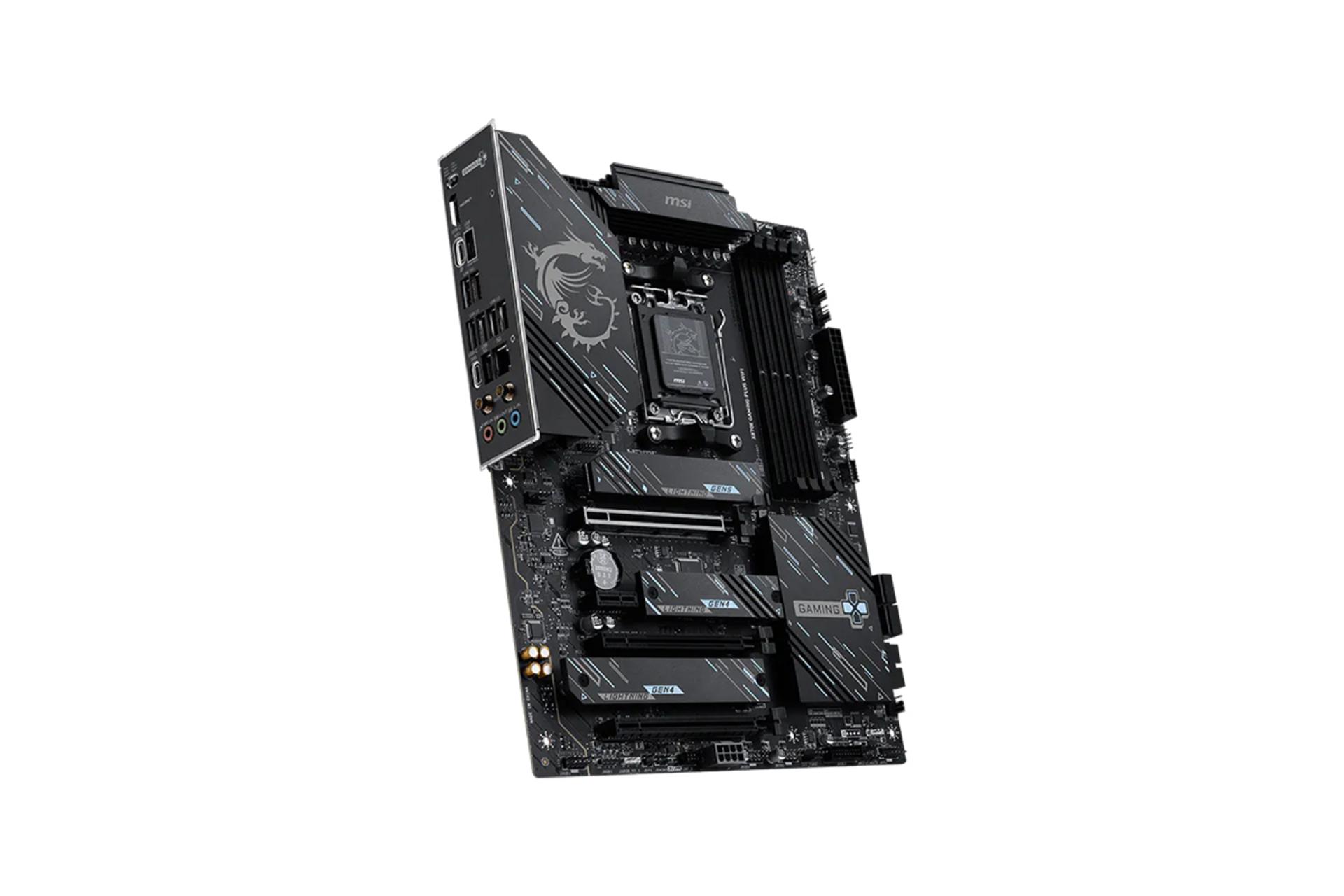 نمای کنار مادربرد ام اس آی X870E GAMING PLUS WIFI