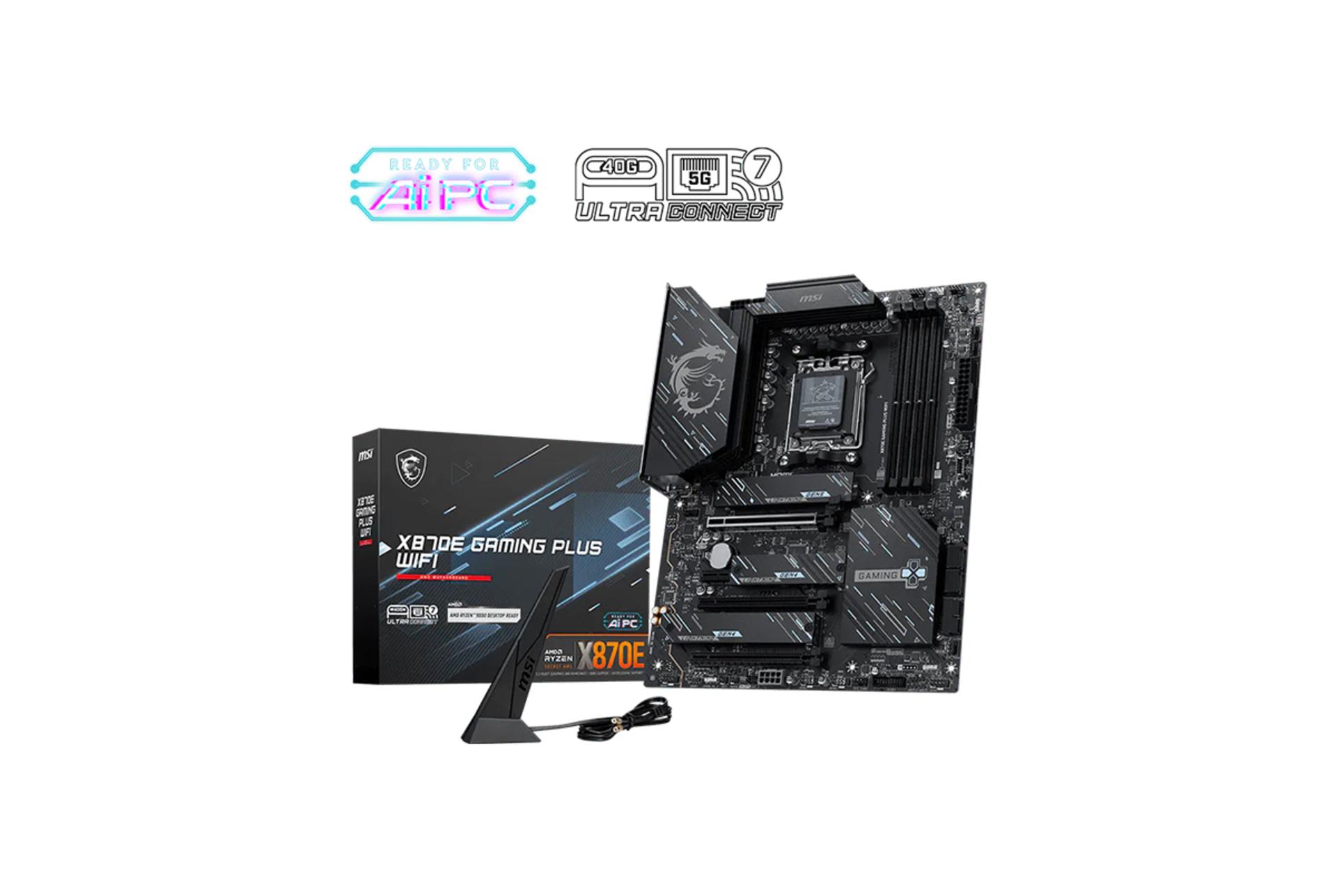 جعبه مادربرد ام اس آی X870E GAMING PLUS WIFI