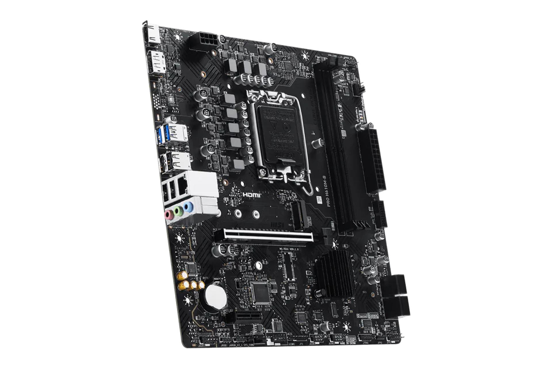 نمای کنار مادربرد ام اس آی PRO H610M-B