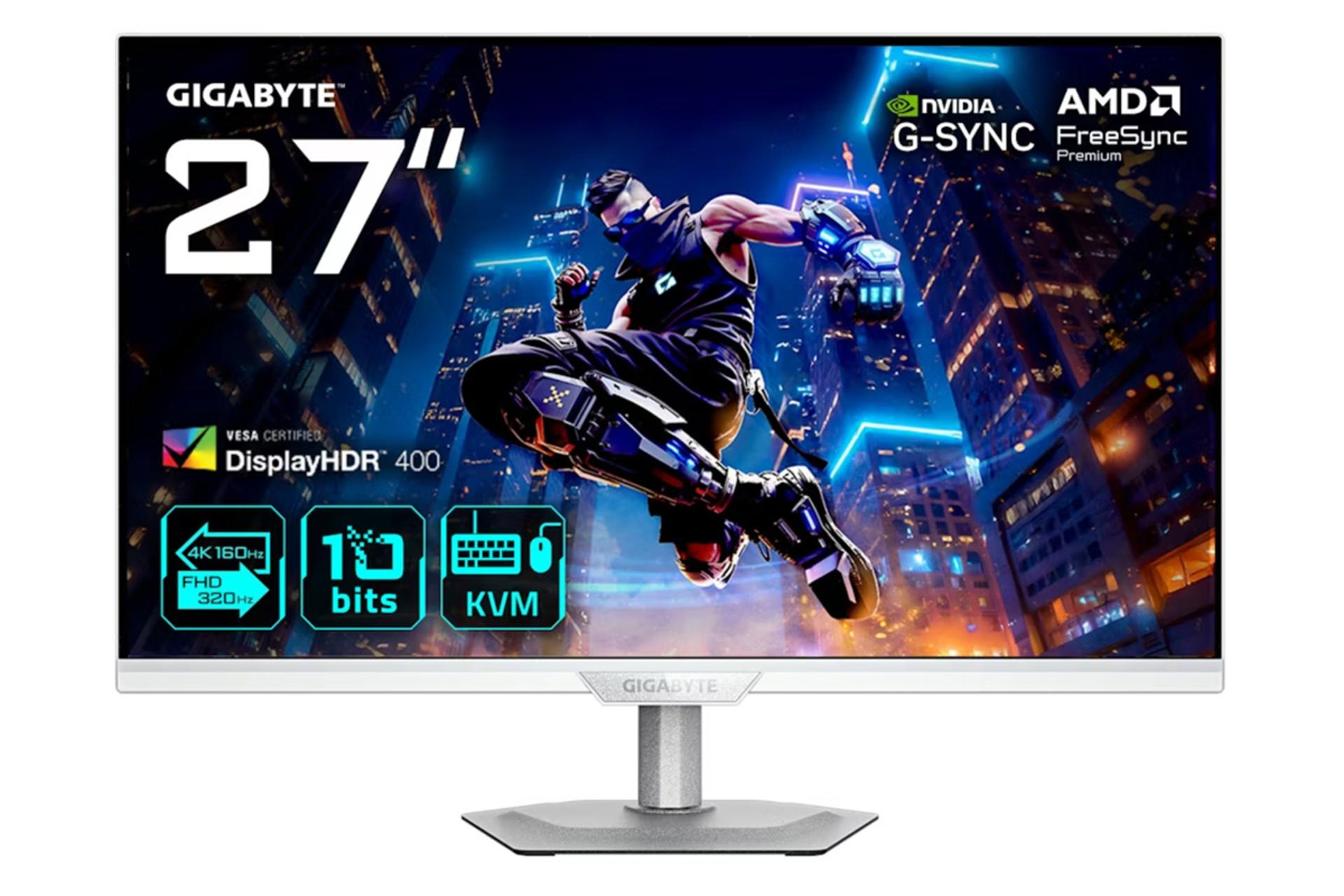 مانیتور گیگابایت 27 اینچ مدل M27UP ICE نمای جلو