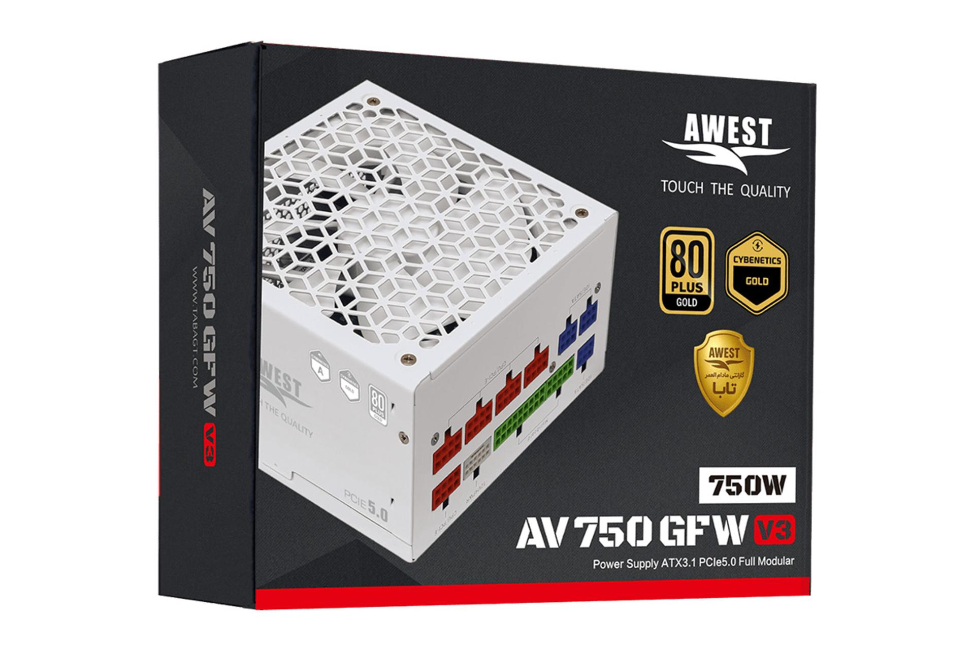 جعبه پاور کامپیوتر اوست AV750-GFW V3 با توان 750 وات