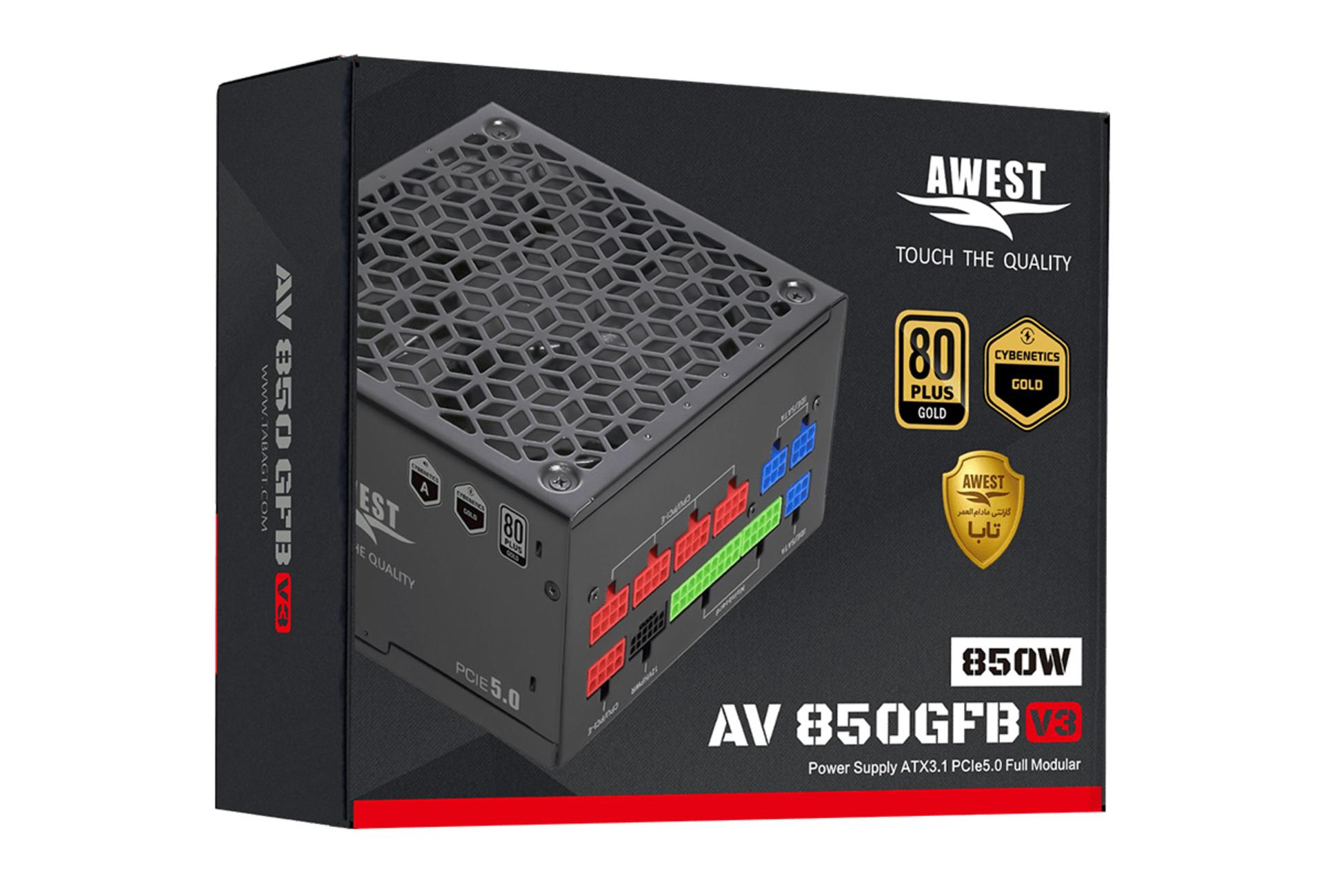 جعبه پاور کامپیوتر اوست AV850-GFB V3 با توان 850 وات