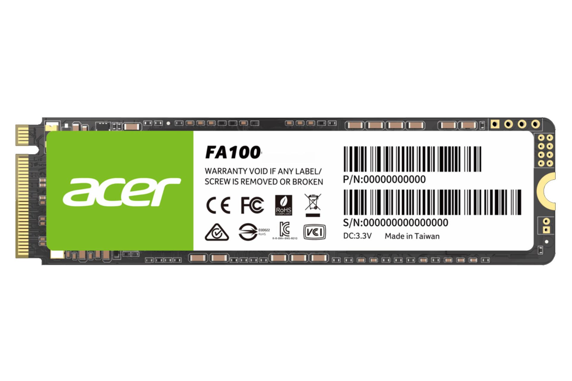 اس اس دی ایسر FA100 NVMe M.2 ظرفیت 256 گیگابایت
