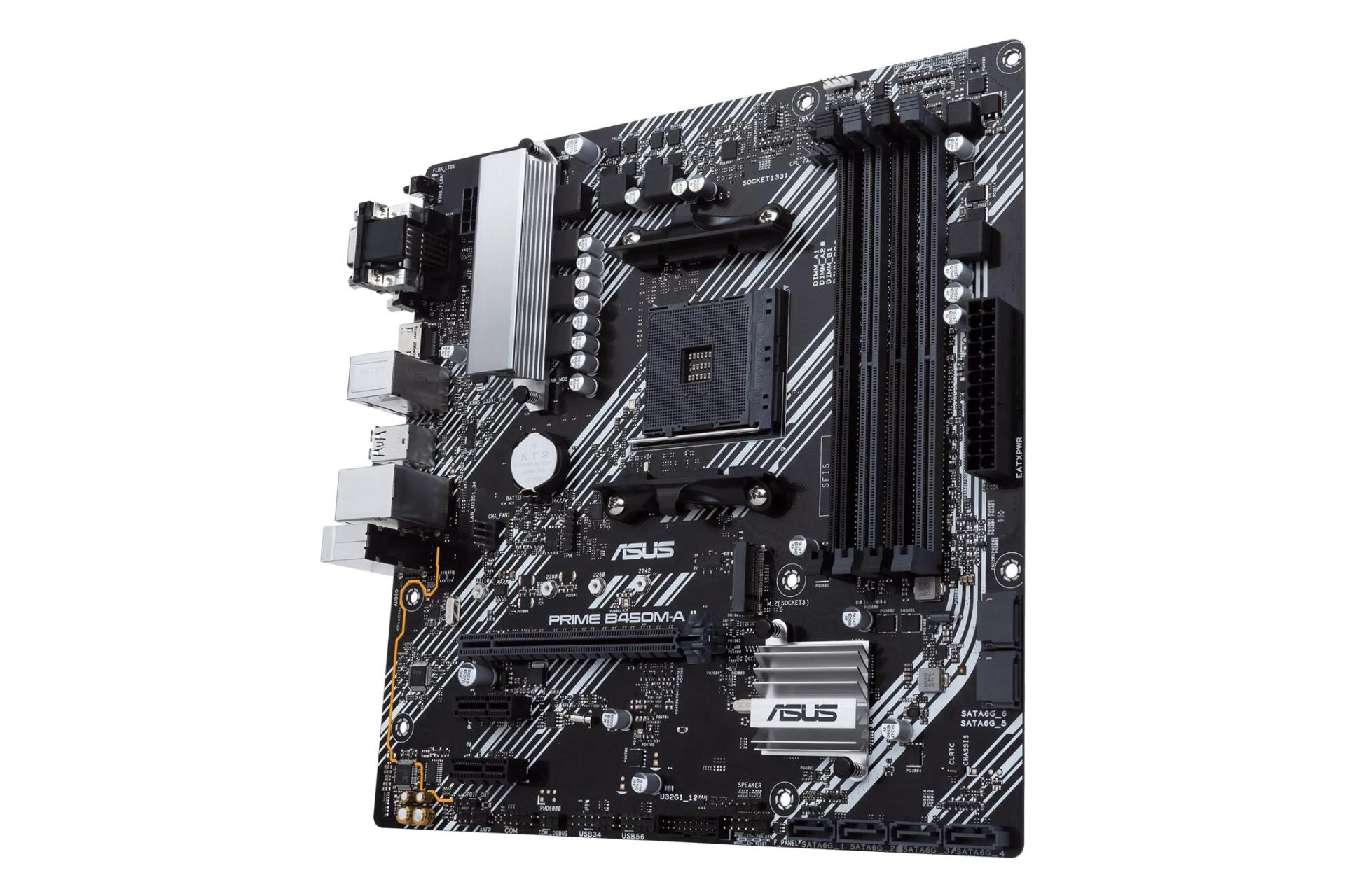 نمای سمت راست مادربرد ایسوس PRIME B450M-A II
