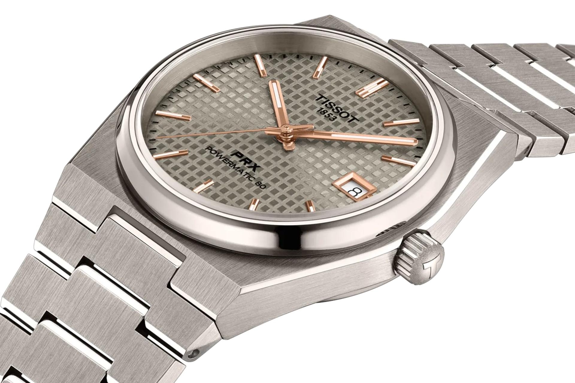 سمت راست ساعت مچی مردانه تیسوت Tissot PRX Titanium 38mm T137.807.44.061.00
