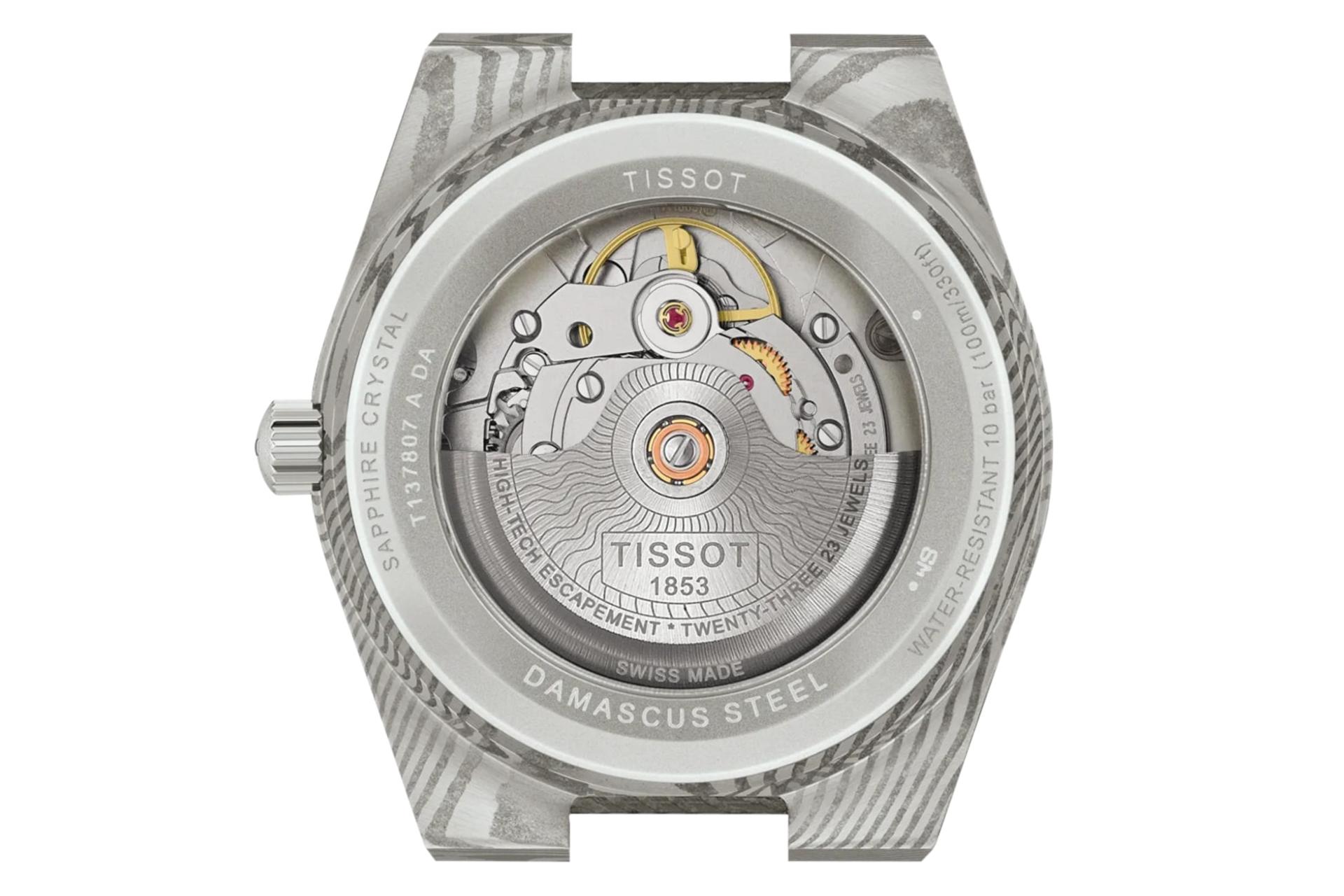 پشت ساعت مچی مردانه تیسوت Tissot PRX Damascus Steel 38mm T137.807.96.081.00