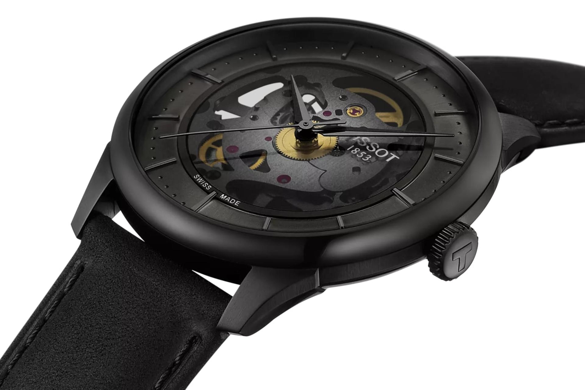 سمت راست ساعت مچی مردانه تیسوت Tissot Chemin Des Tourelles Skeleton 39mm T139.836.36.441.00