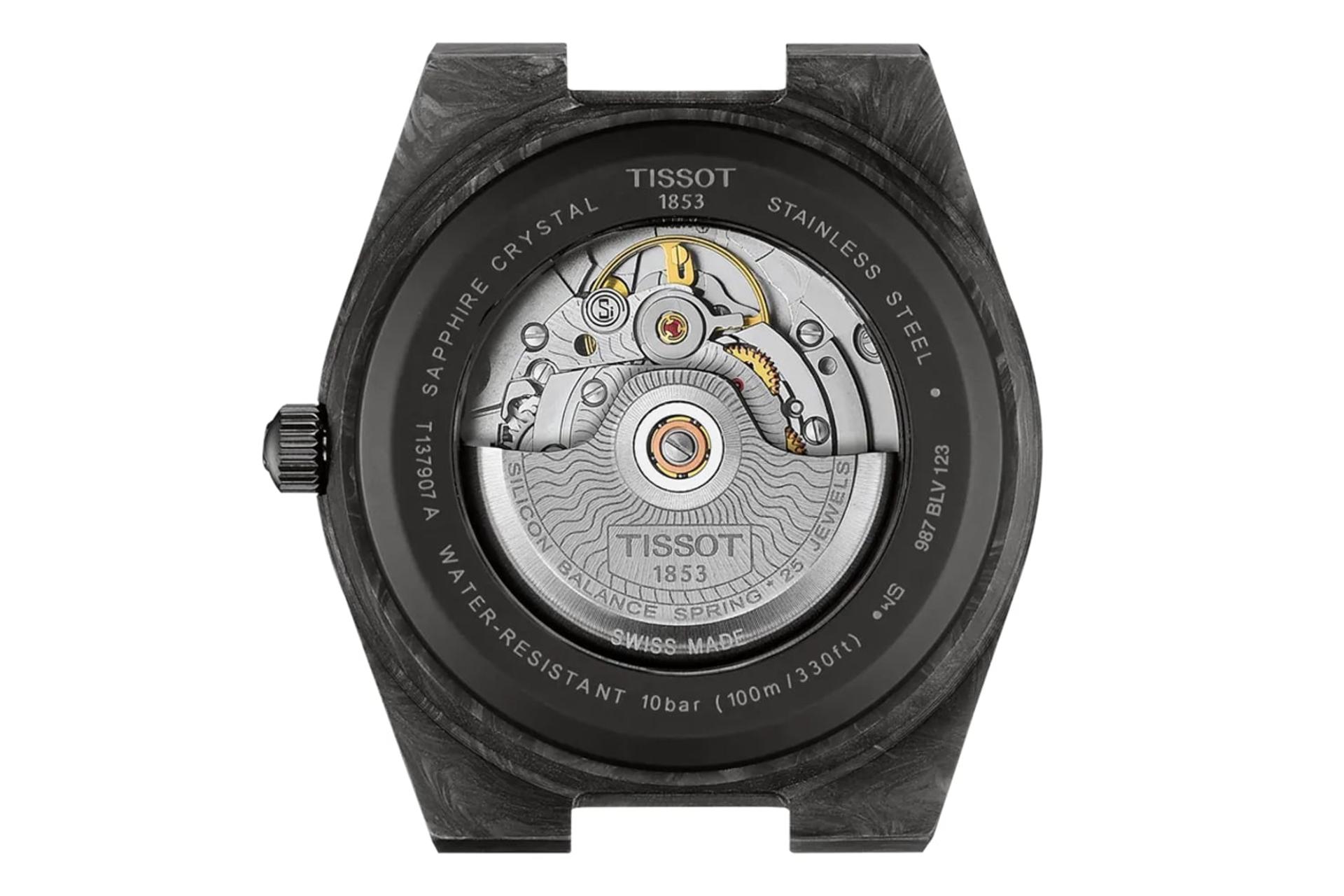 پشت ساعت مچی مردانه تیسوت Tissot PRX Carbon 40.5mm T137.907.97.201.00