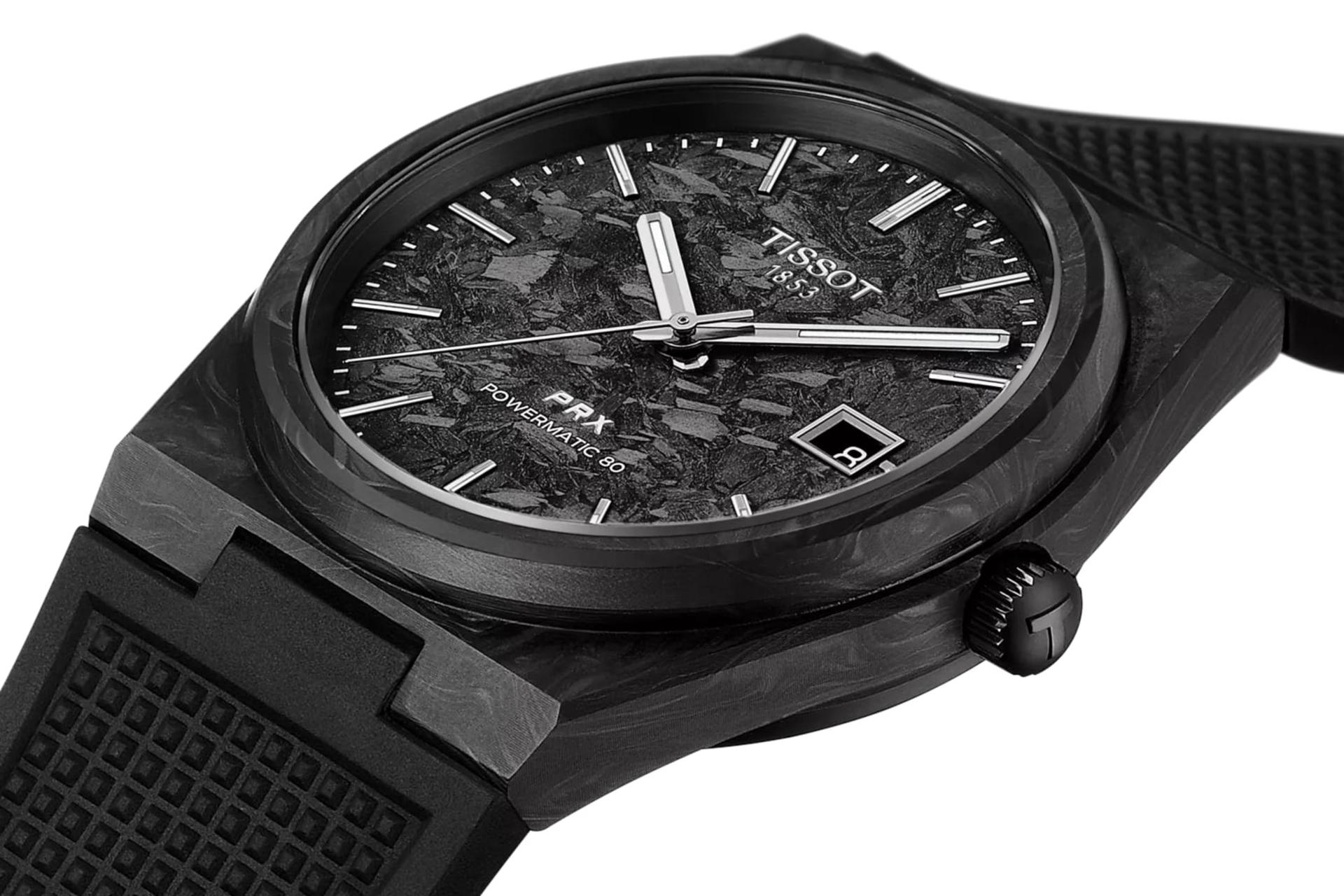 سمت راست ساعت مچی مردانه تیسوت Tissot PRX Carbon 40.5mm T137.907.97.201.00