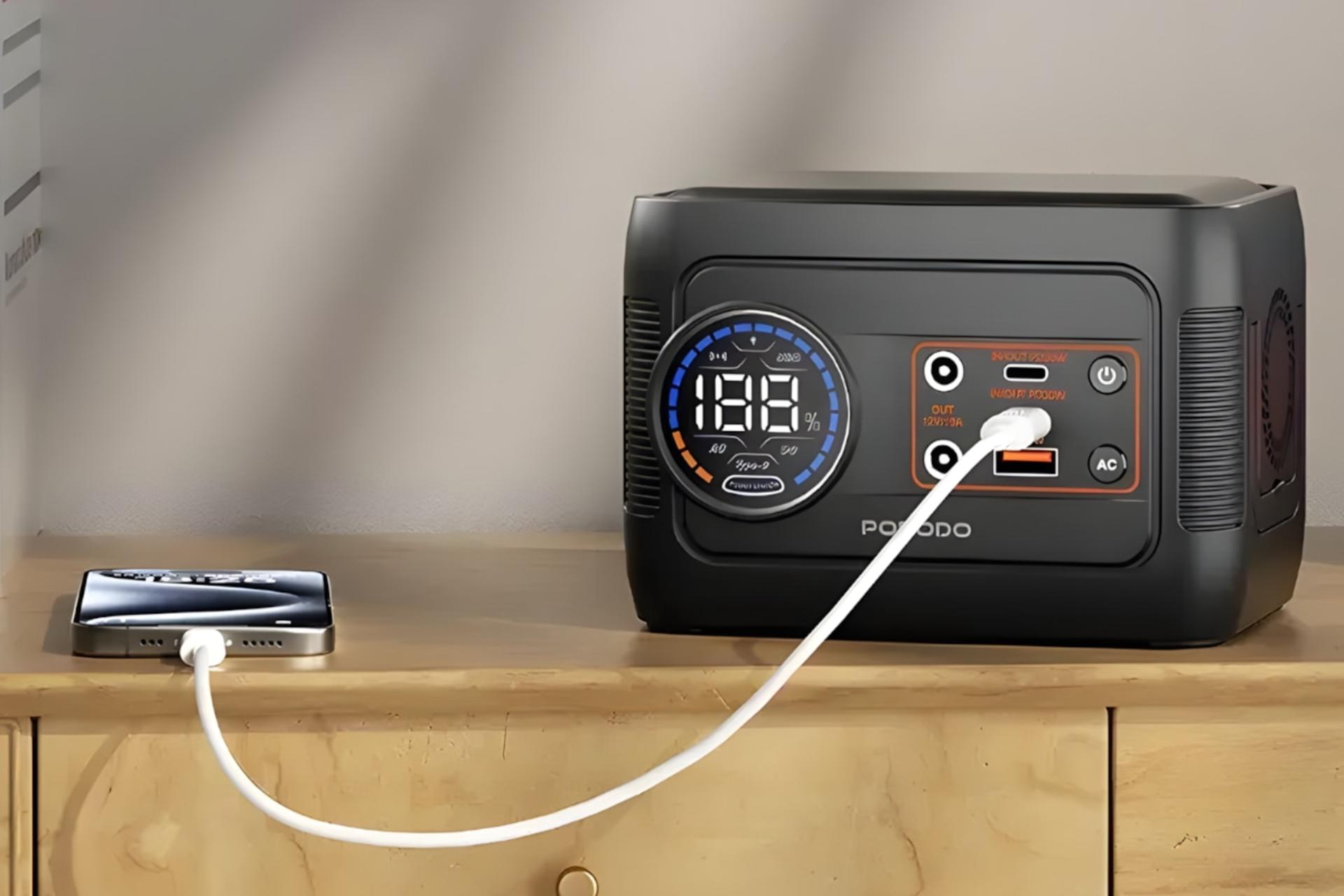 شارژدهی پاور بانک پرودو Porodo 150W Forcebase PDD150GYBK 52000mAh