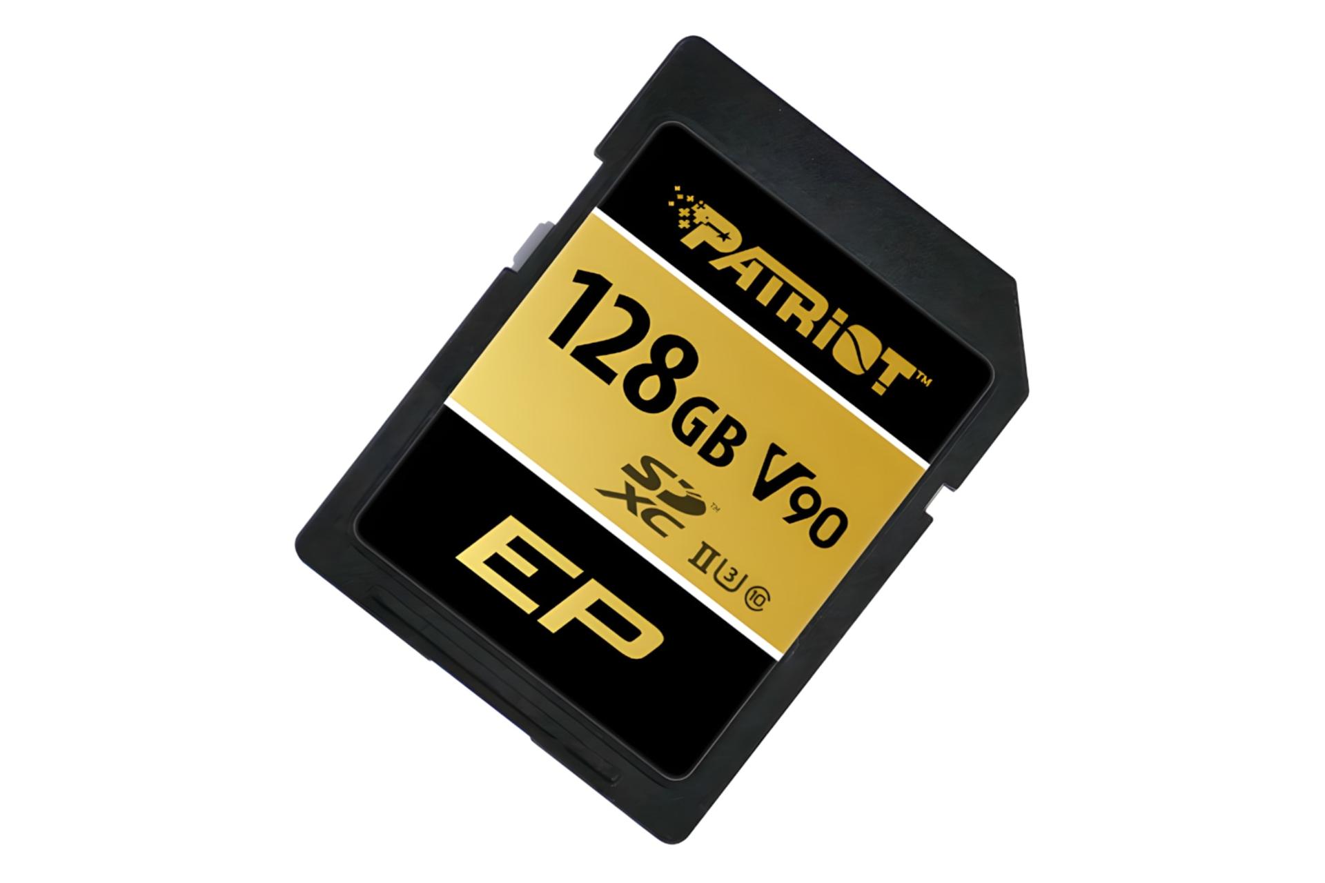 کارت حافظه پاتریوت Patriot EP V90 SDXC Class 10 UHS-II U3 128GB نمای جلو