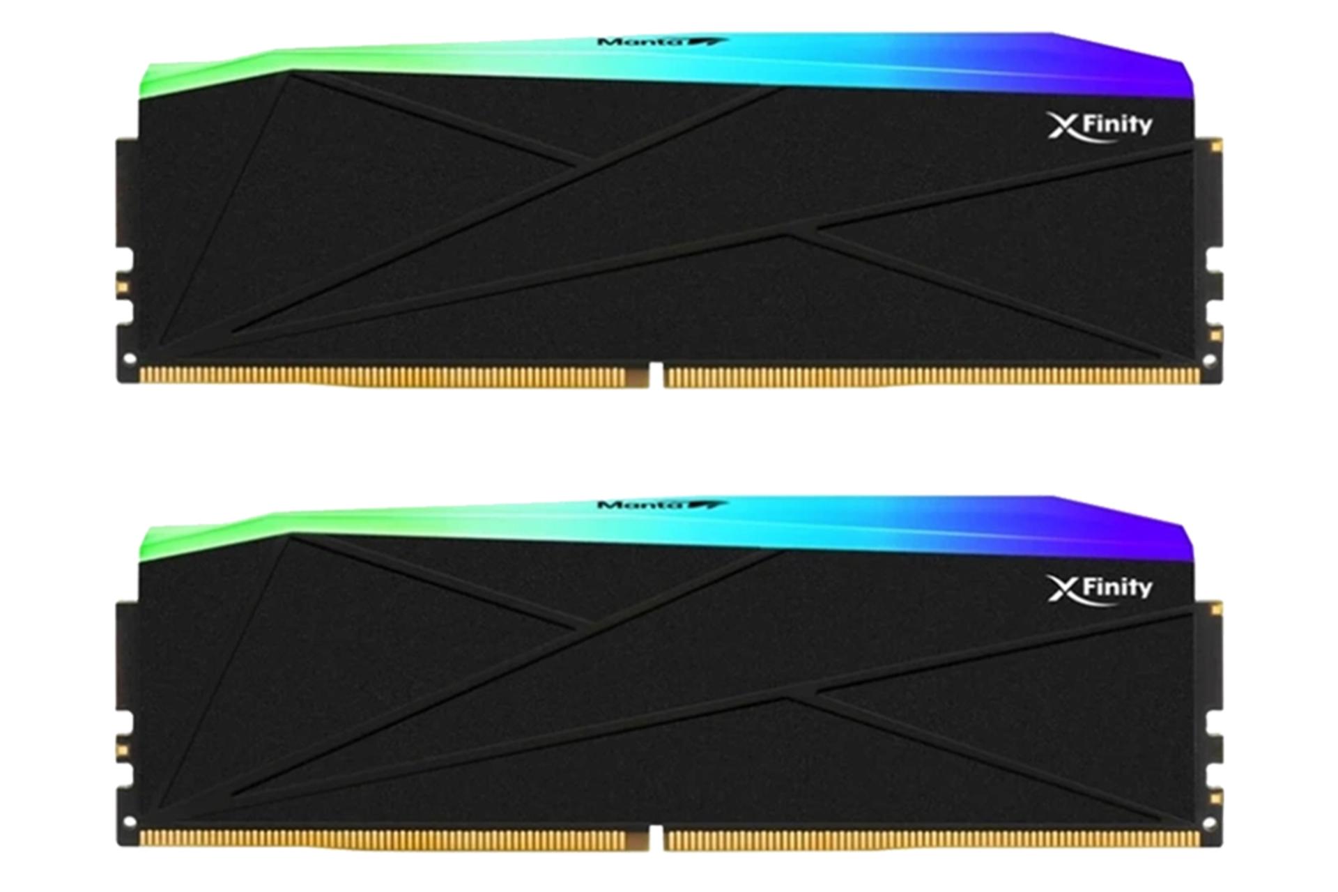 رنگ مشکی رم وی کالر Manta XFinity RGB ظرفیت 48 گیگابایت (2x24) از نوع DDR5-7800 CL38