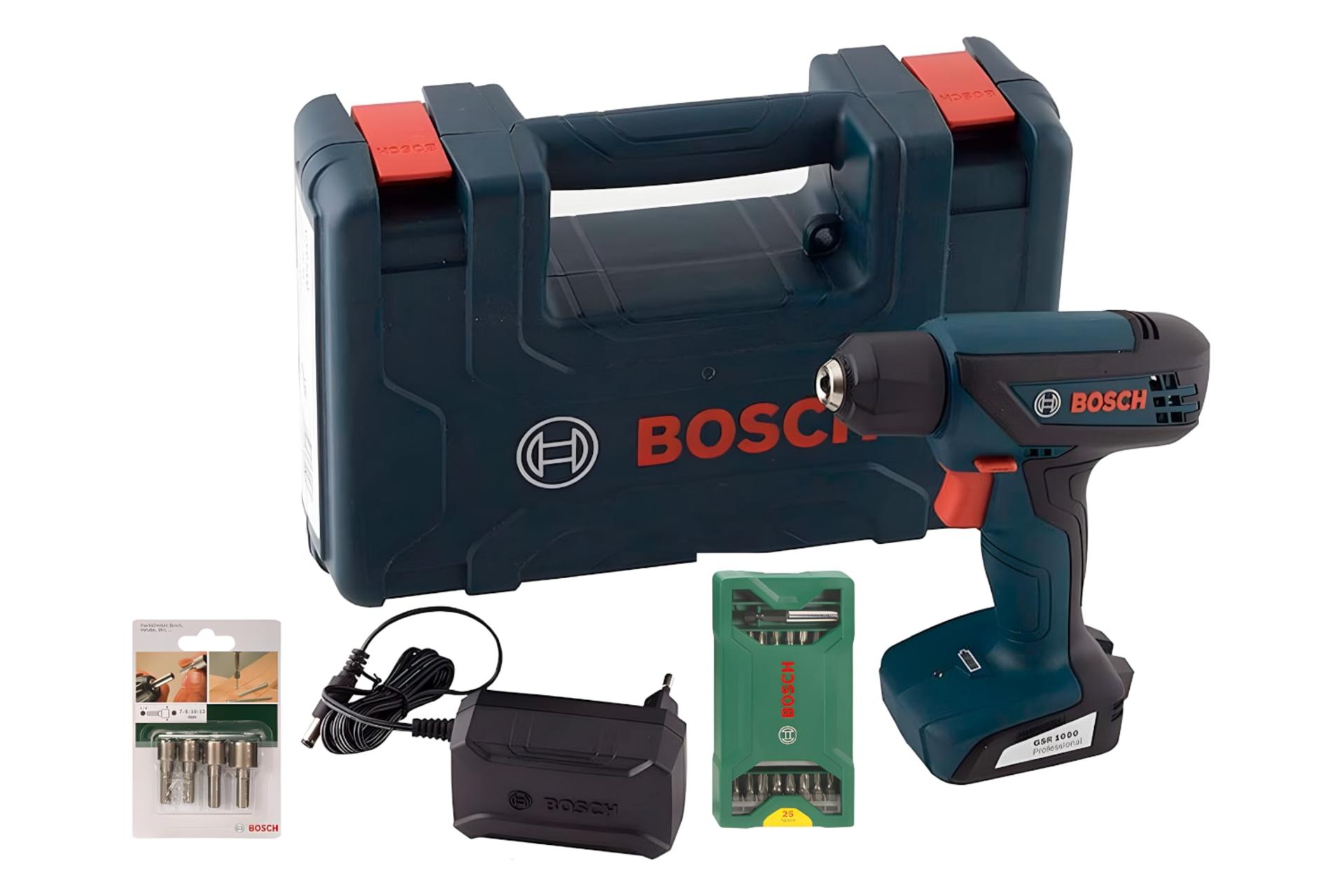 اقلام همراه دریل پیچ گوشتی شارژی بوش Bosch GSR 1000 Drill Driver