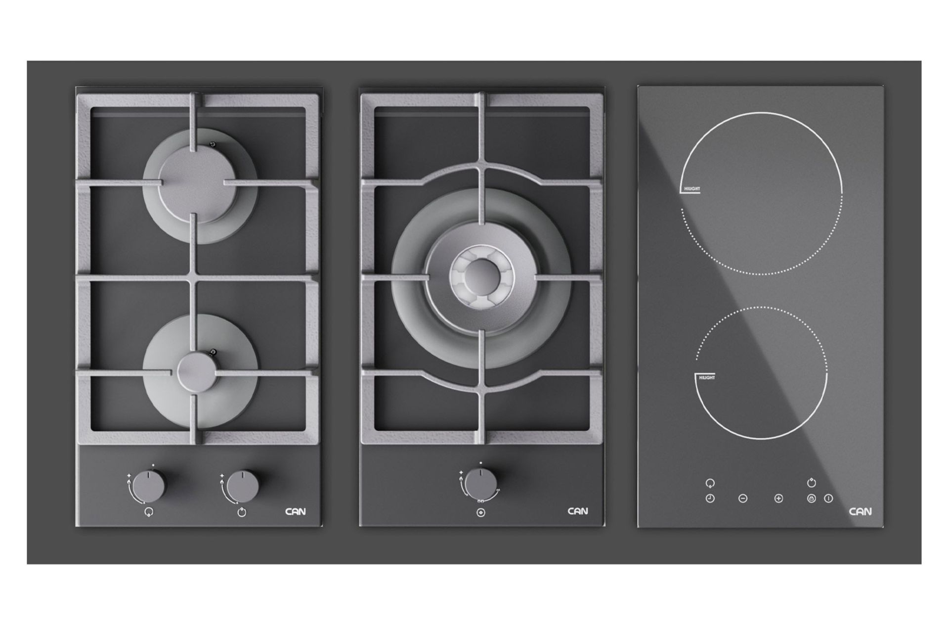 اجاق گاز صفحه ای و رومیزی کن دومینو 2 شعله نمای بالا