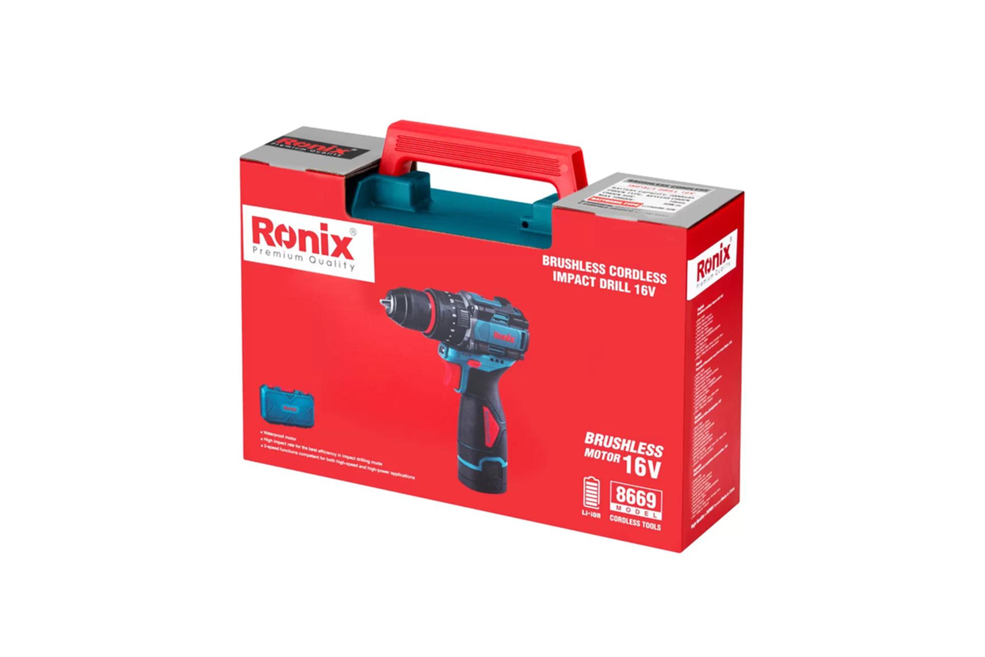 جعبه دریل پیچ گوشتی شارژی رونیکس 8669