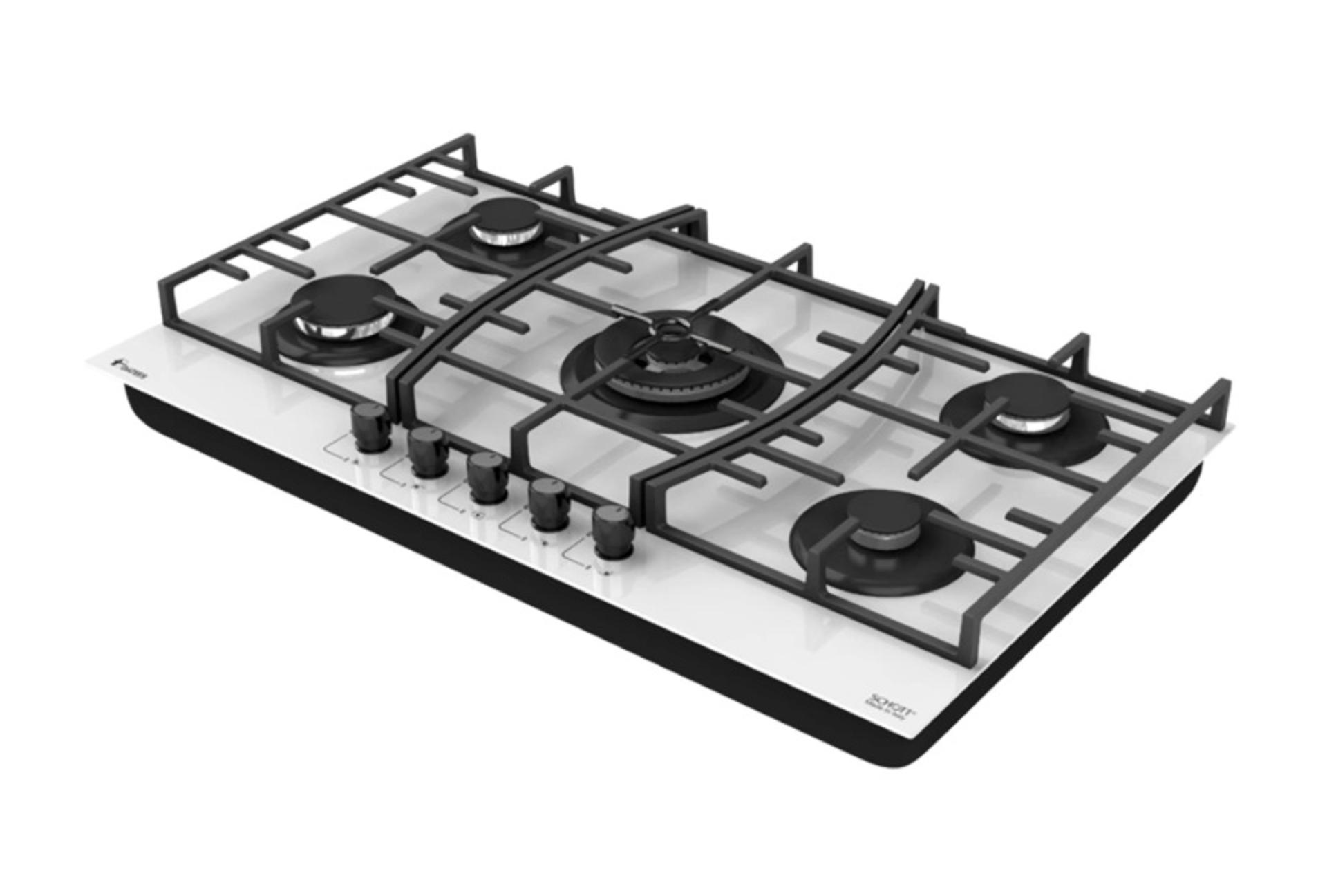 نمای جانبی اجاق گاز صفحه‌ای داتیس Datees DG 545 Ultra سفید
