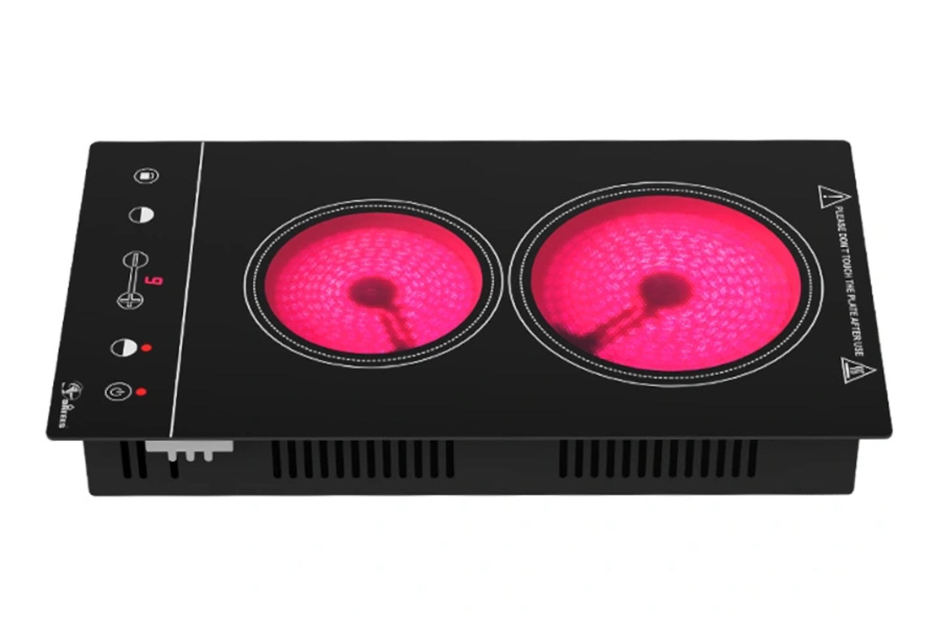 نمای جانبی اجاق گاز صفحه‌ای داتیس Datees DGE 250 مشکی