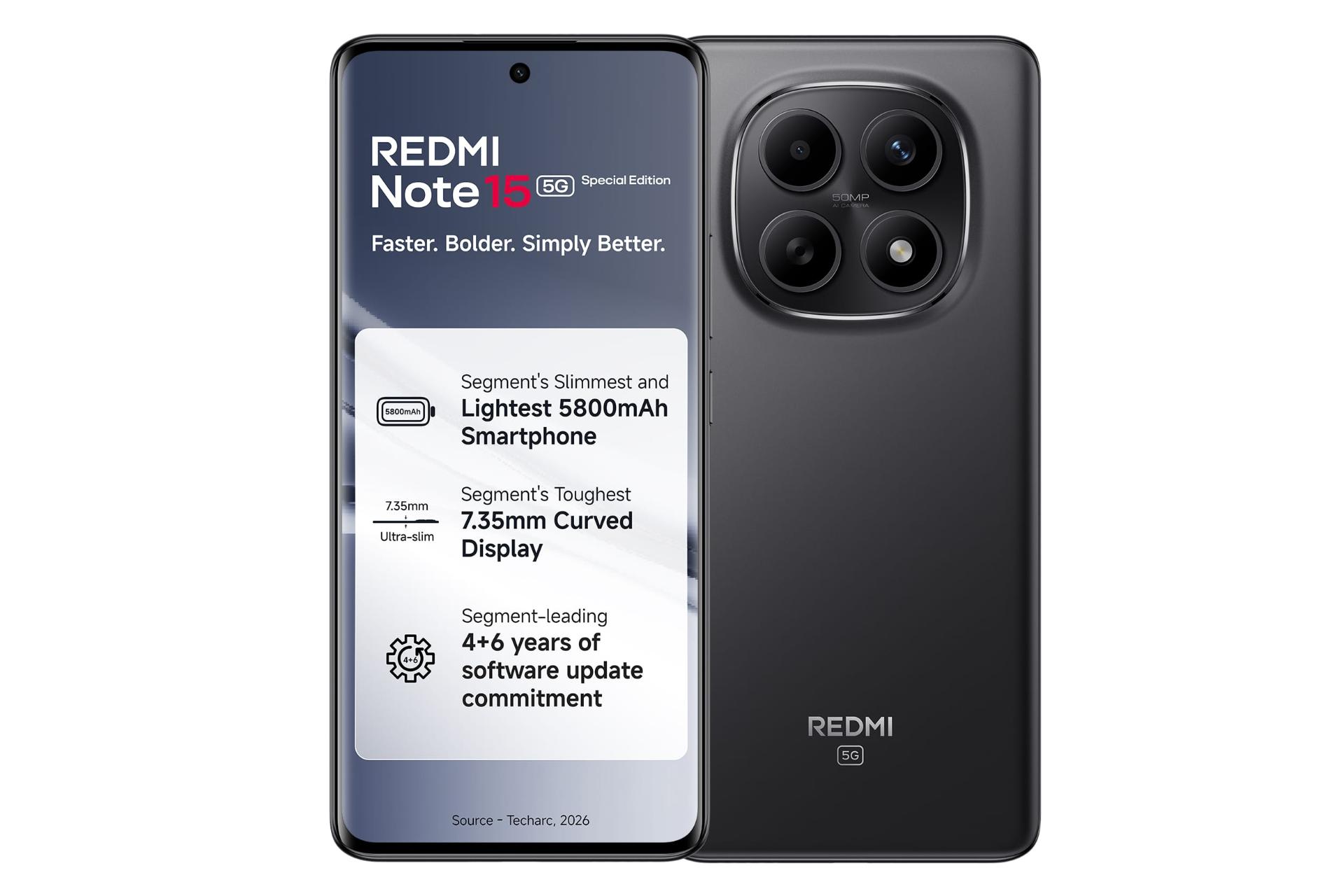 پنل جلو و پشت گوشی موبایل ردمی نوت 15 اسپشیال ادیشن شیائومی مشکی / Xiaomi Redmi Note 15 Special Edition