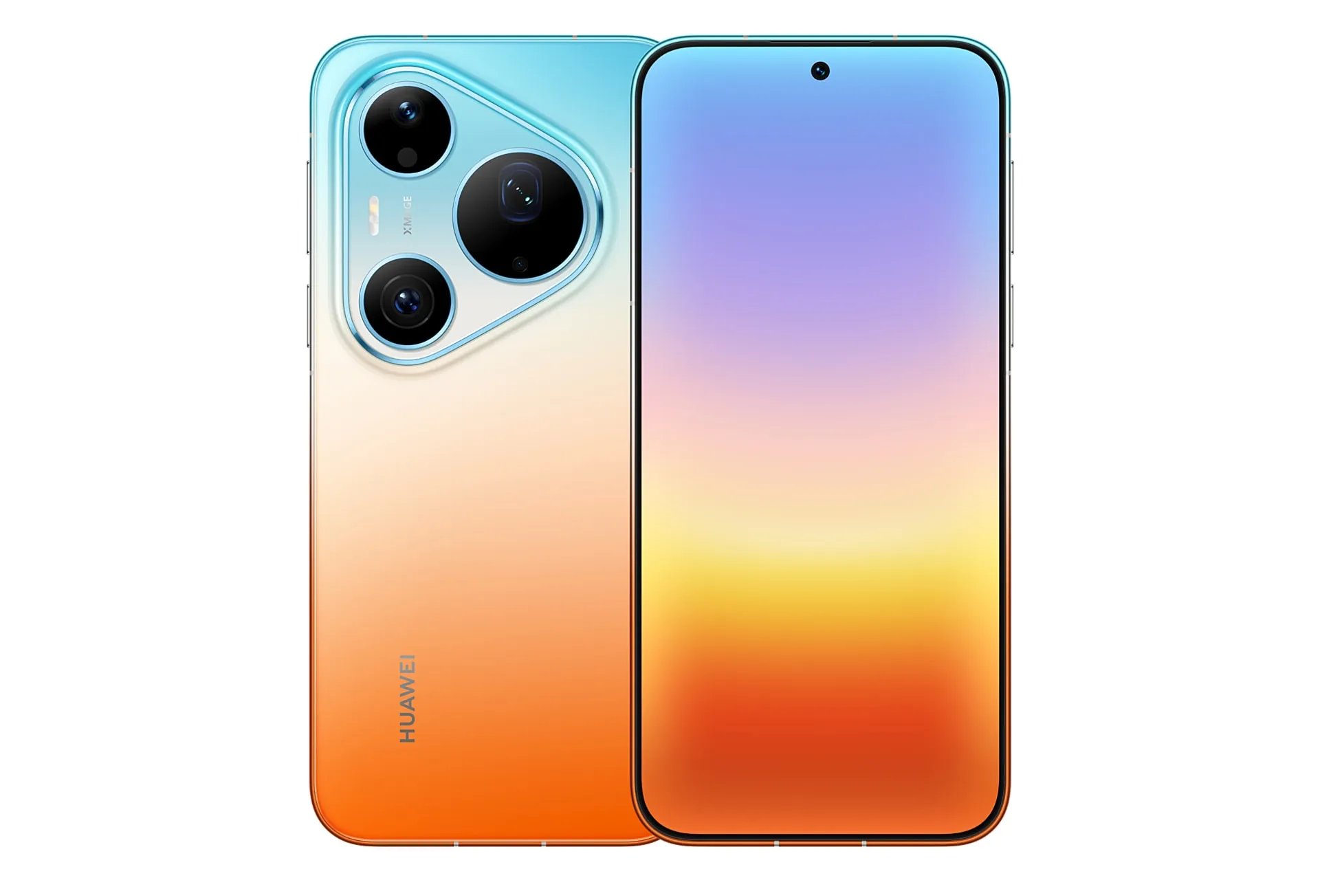 پنل جلو و پشت گوشی موبایل پیورا 90 پرو مکس هواوی آبی و نارنجی / Huawei Pura 90 Pro Max