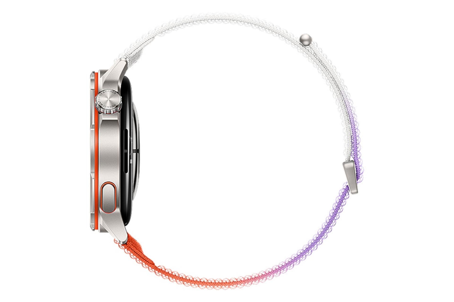 نمای جانبی ساعت هوشمند هواوی واچ GT Runner 2 نقره ای / Huawei Watch GT Runner 2