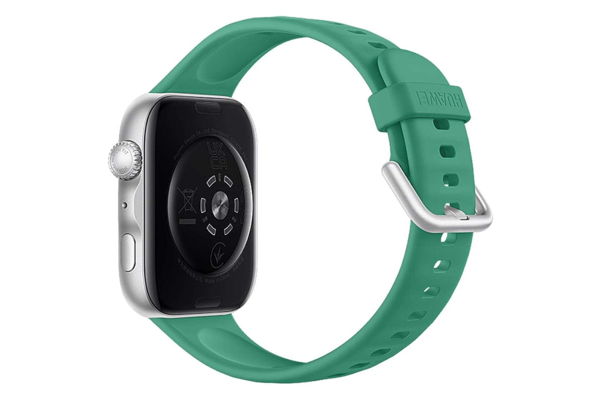 پشت ساعت هوشمند هواوی واچ فیت 5 نقره ای با بند سبز / Huawei Watch Fit 5