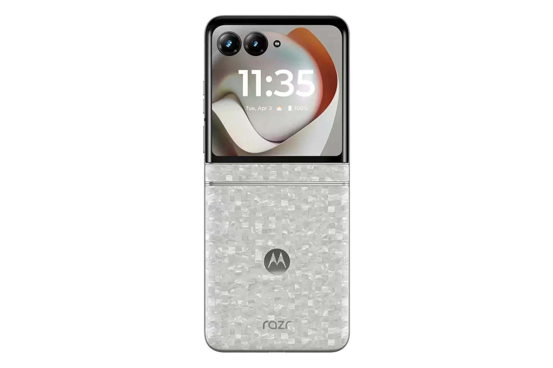 پنل پشت و چینش دوربین گوشی موبایل ریزر 70 موتورولا سفید / Motorola Razr 70