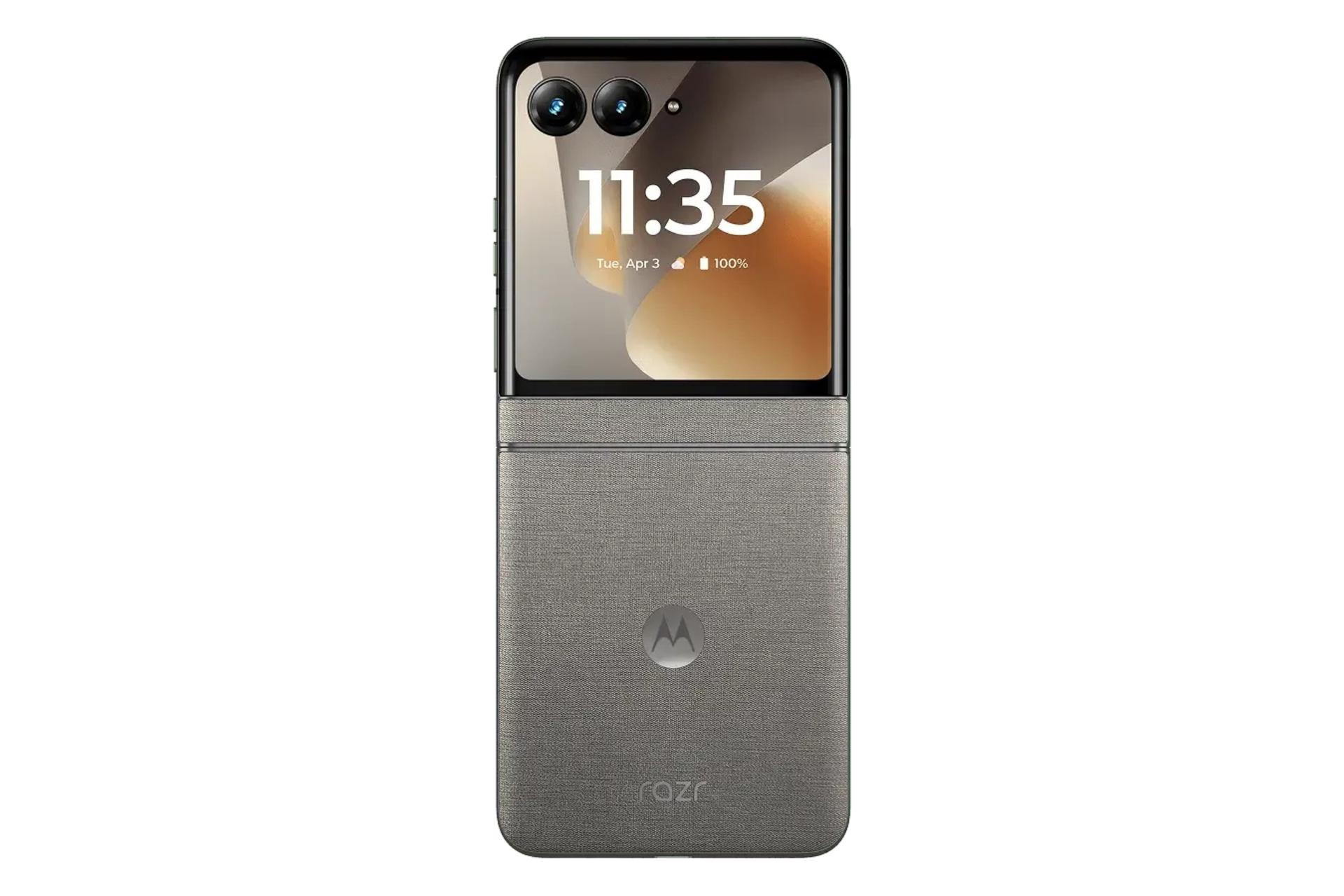 پنل پشت و چینش دوربین گوشی موبایل ریزر 70 موتورولا خاکستری تیره / Motorola Razr 70