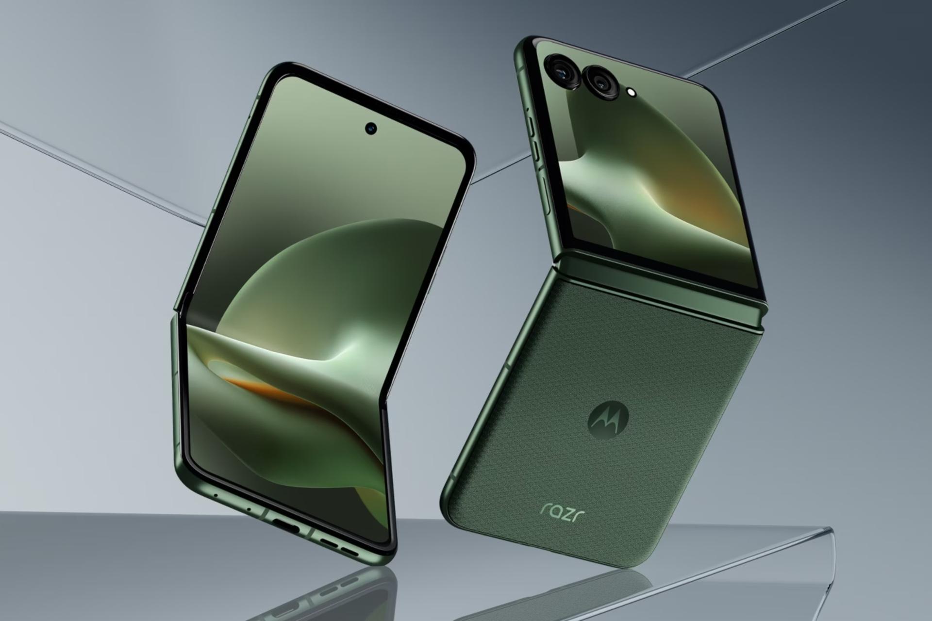 پنل جلو و پشت گوشی موبایل ریزر 70 پلاس موتورولا سبز تیره / Motorola Razr 70 Plus