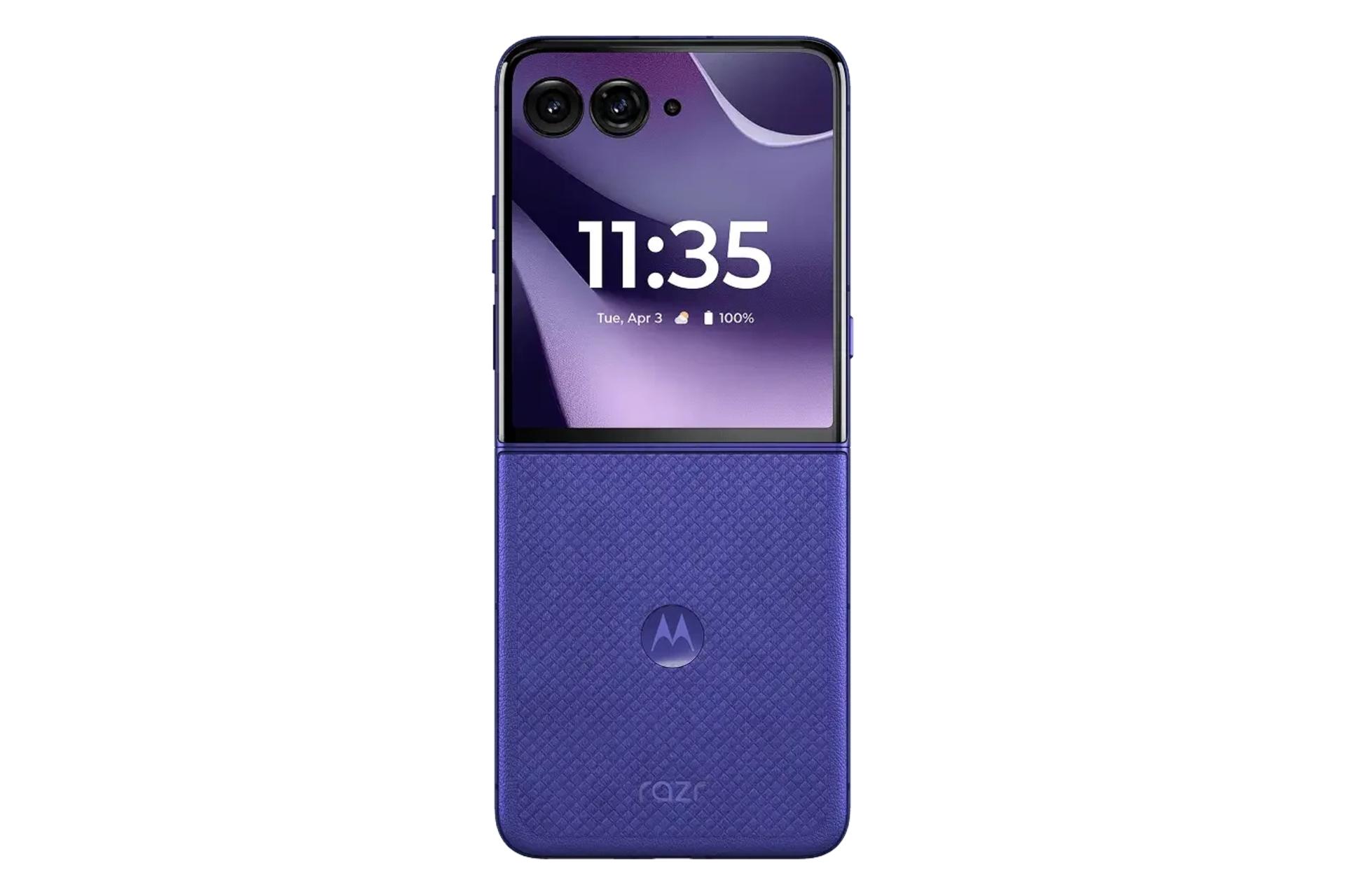 پنل پشت و چینش دوربین گوشی موبایل ریزر 70 اولترا موتورولا آبی / Motorola Razr 70 Ultra