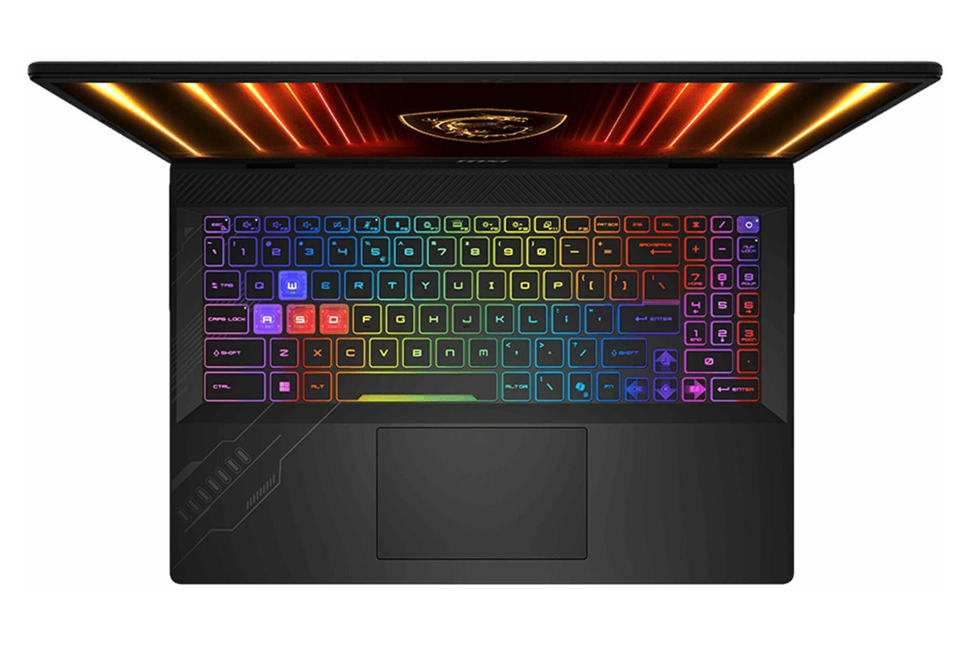 لپ تاپ ام اس آی MSI Crosshair 16 HX AI D2XW نمای بالا و کیبورد