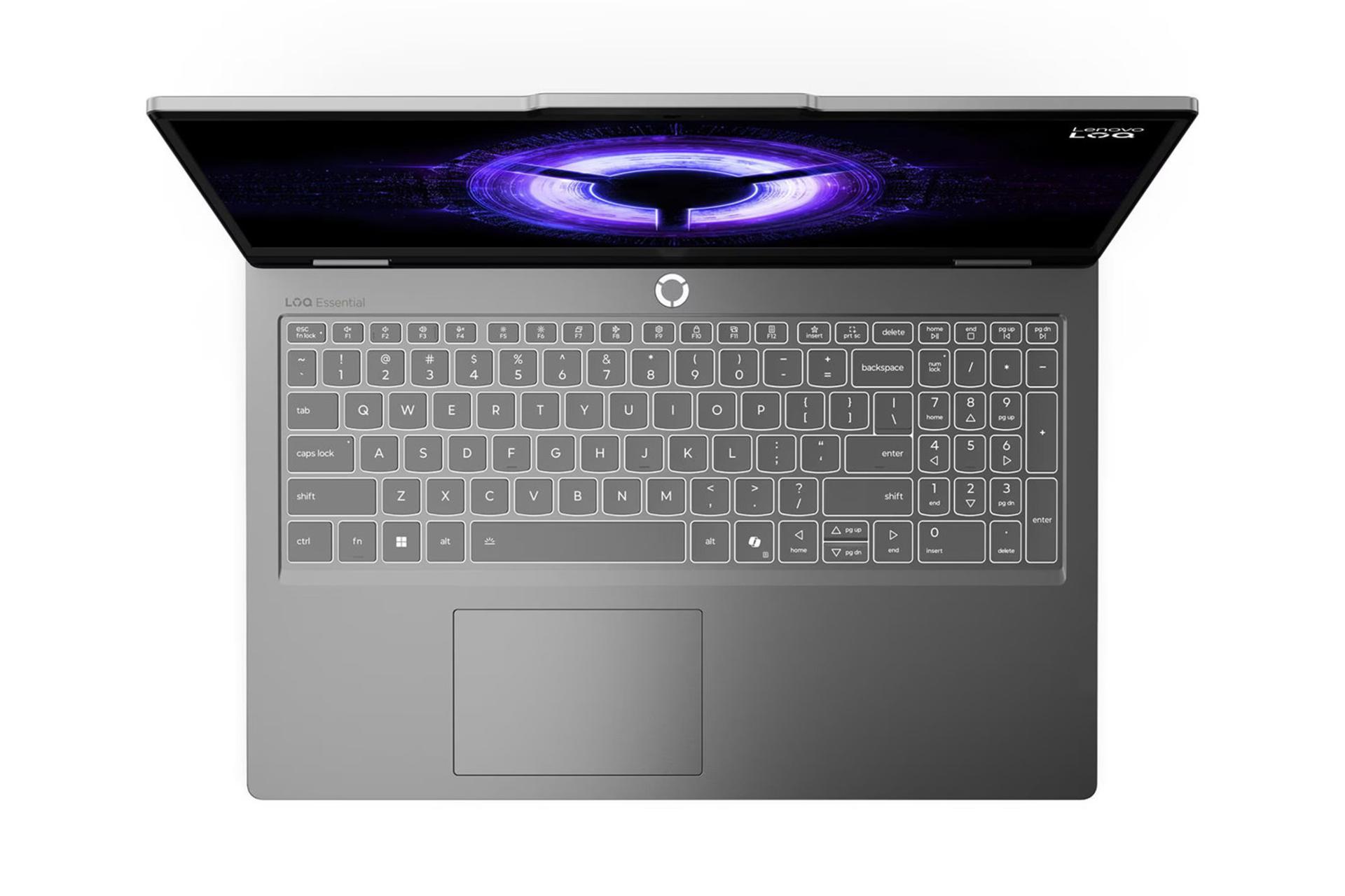 لپ تاپ لنوو Lenovo LOQ Essential 15IRX11 نمای بالا و کیبورد