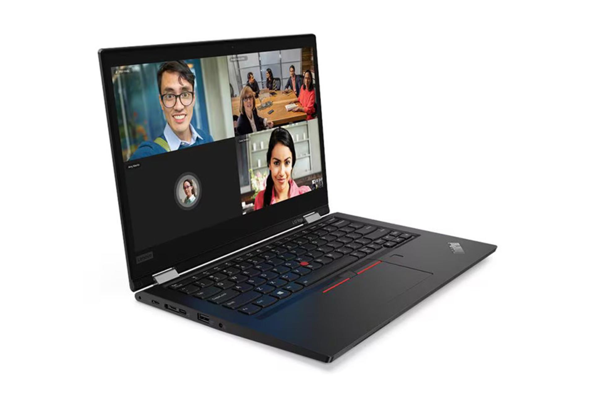 لپ تاپ لنوو Lenovo ThinkPad L13 Yoga Gen 2 نمای جلو و چپ