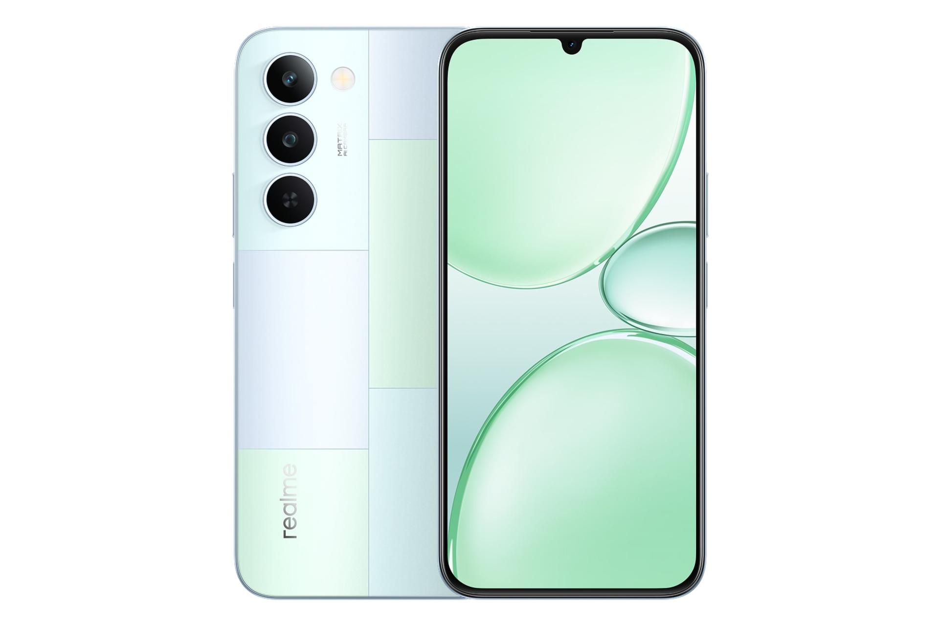 پنل جلو و پشت گوشی موبایل ریلمی P4 لایت 5G سبز طرح دار / Realme P4 Lite 5G