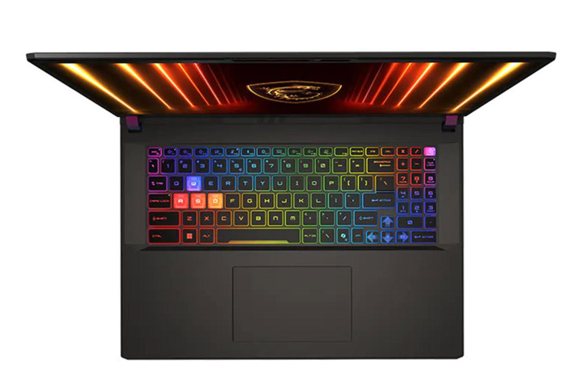 لپ تاپ ام اس آی MSI Vector 17 HX AI A2XW نمای بالا و کیبورد