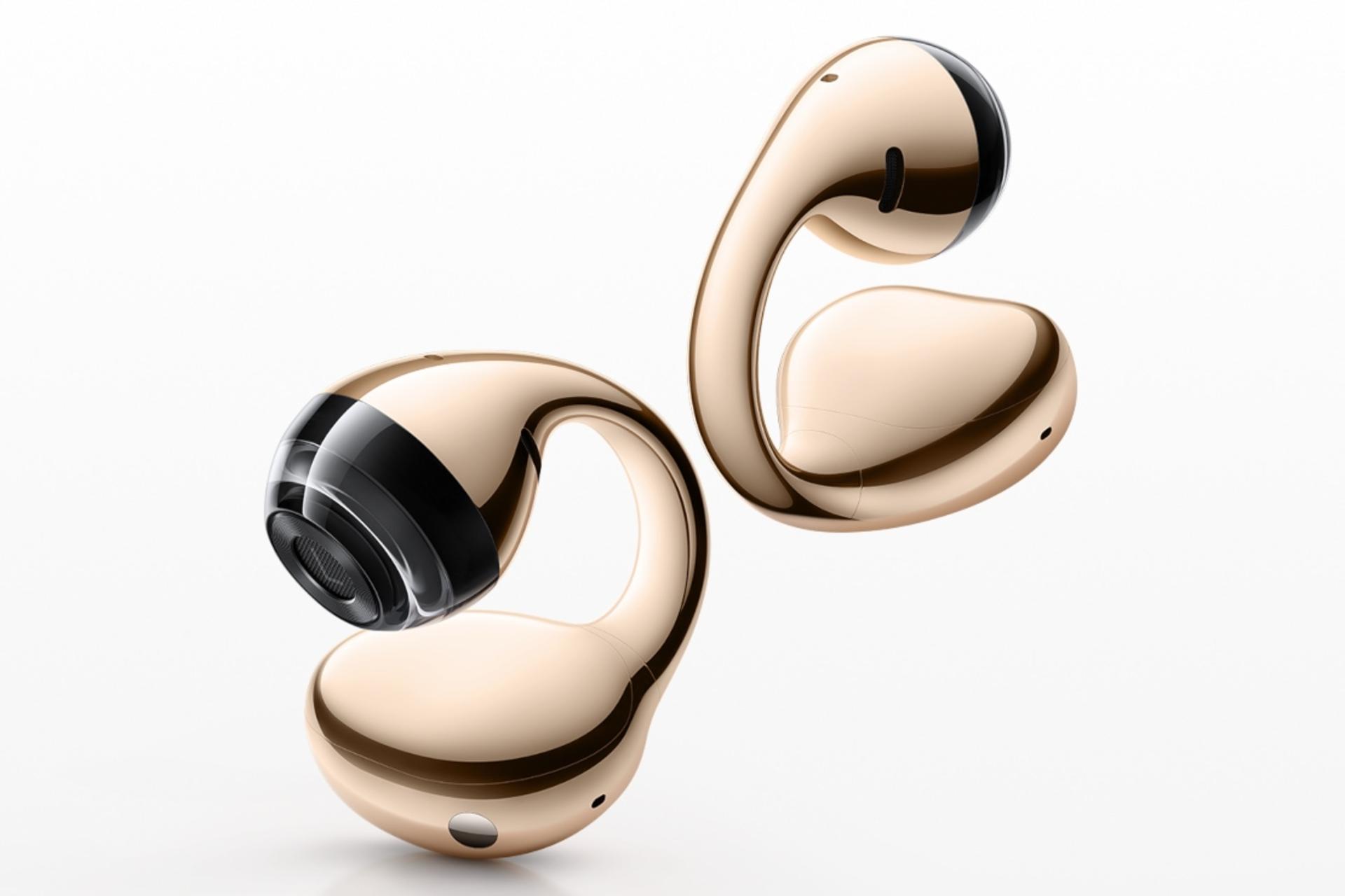 ایرباد بی سیم شیائومی Xiaomi Clip-on طلایی از نمای کنار